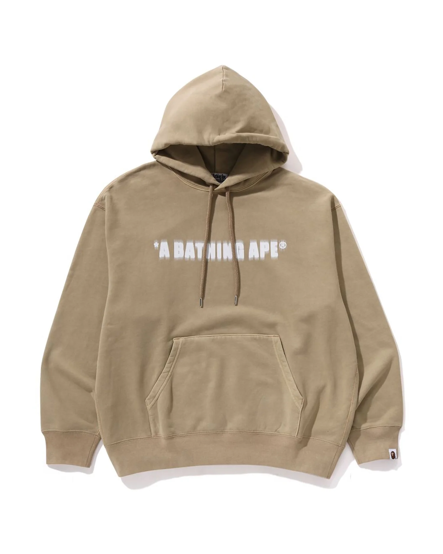 Garment Dye Bathing Ape Logo Relaxed Fit Pullover Hoodie