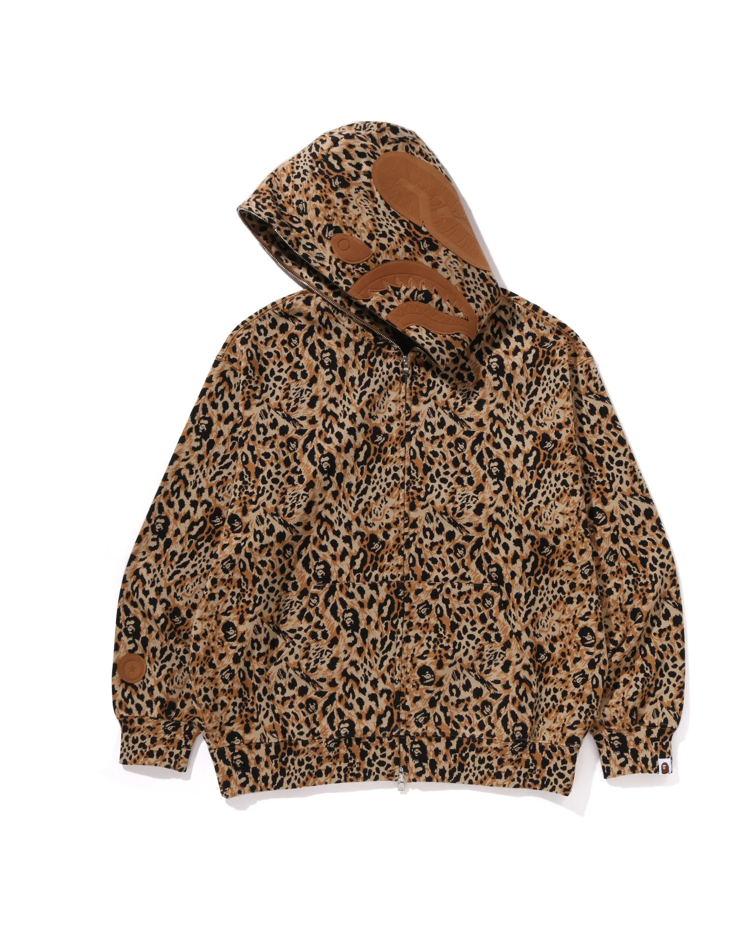Wild Leopard Pattern Shark Relaxed Fit Full Zip Hoodie