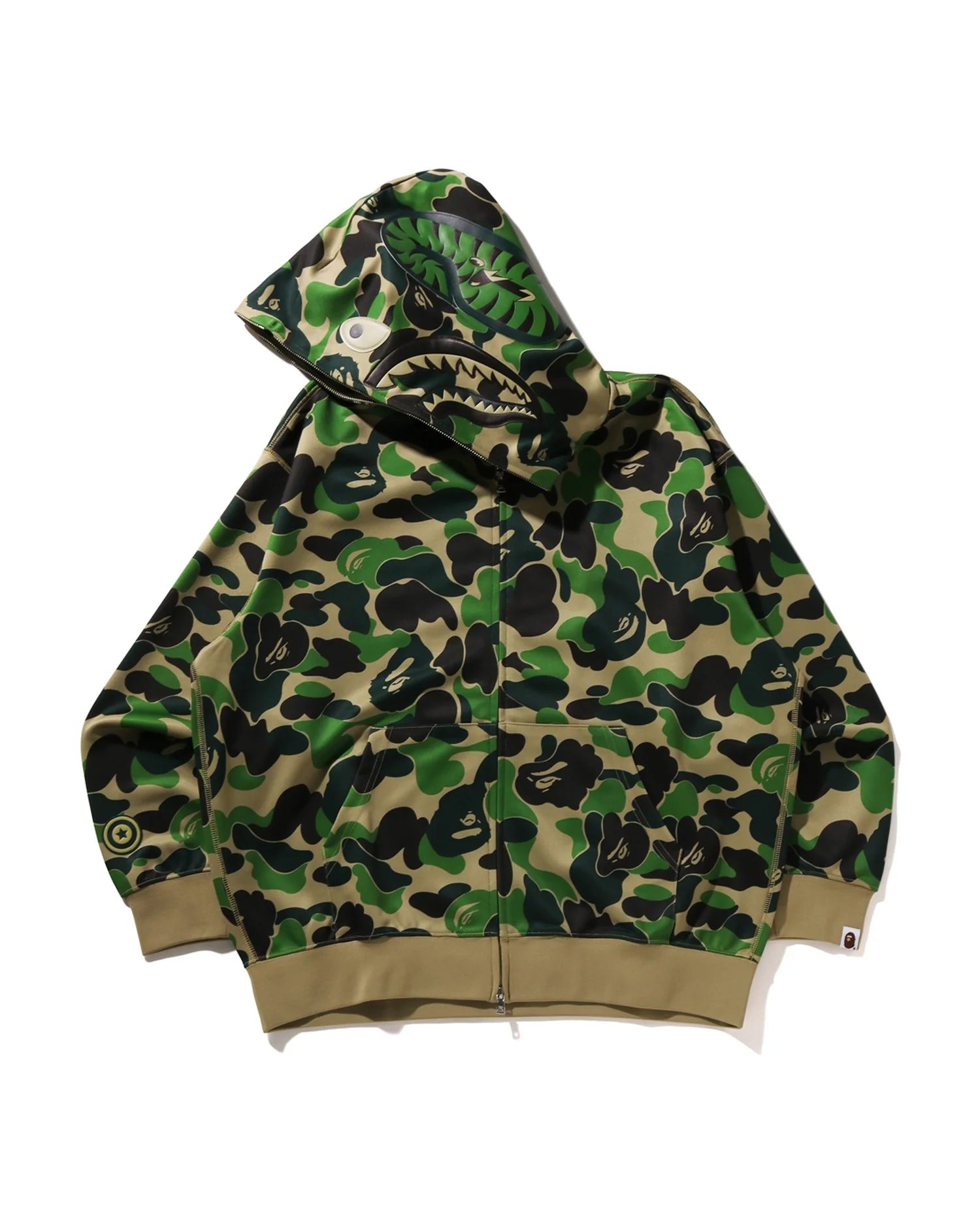 Abc Camo Rayon Relaxed Fit Shark Full Zip Hoodie