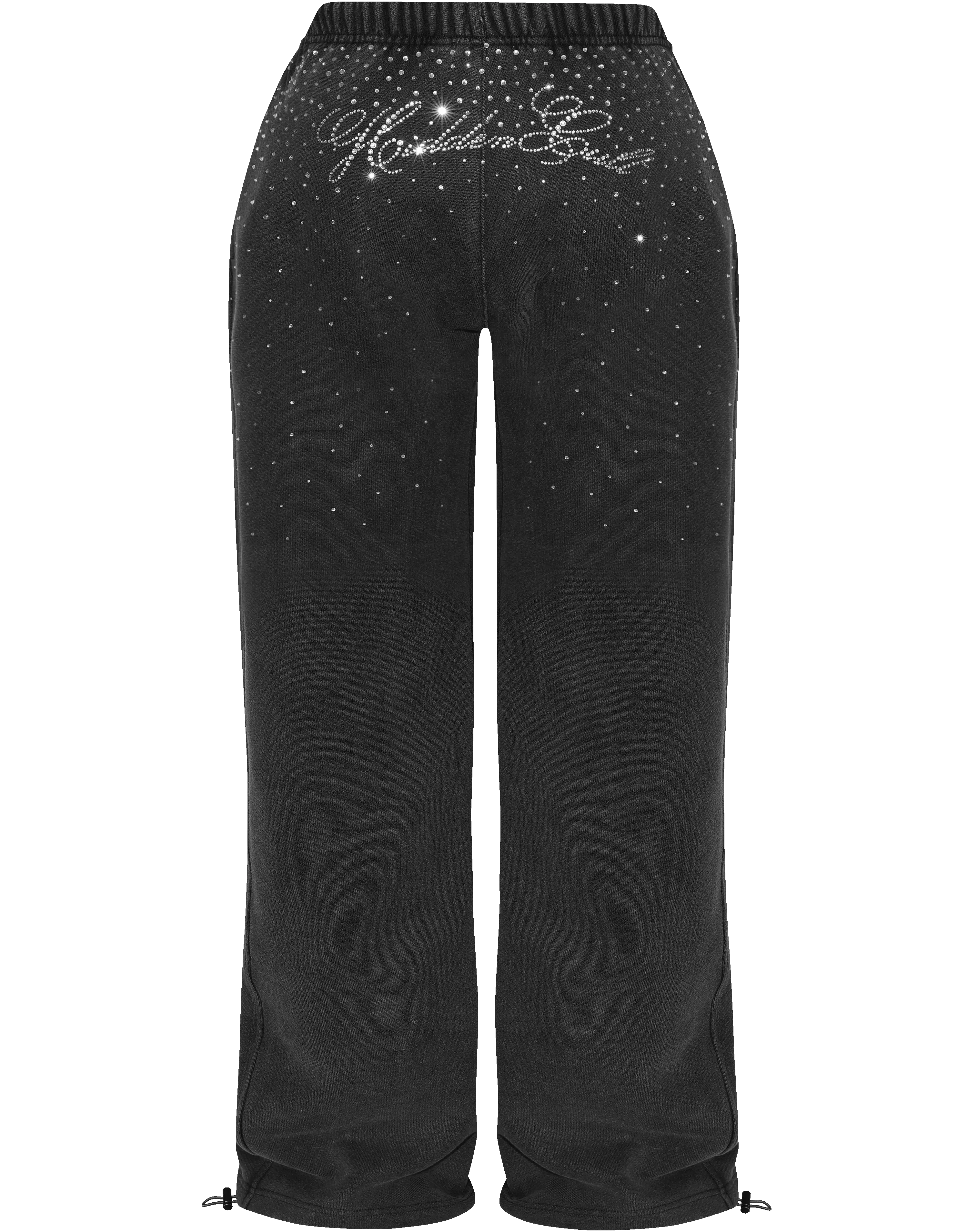 SIGN UP - Rhinestone Black Wash Sweatpants
