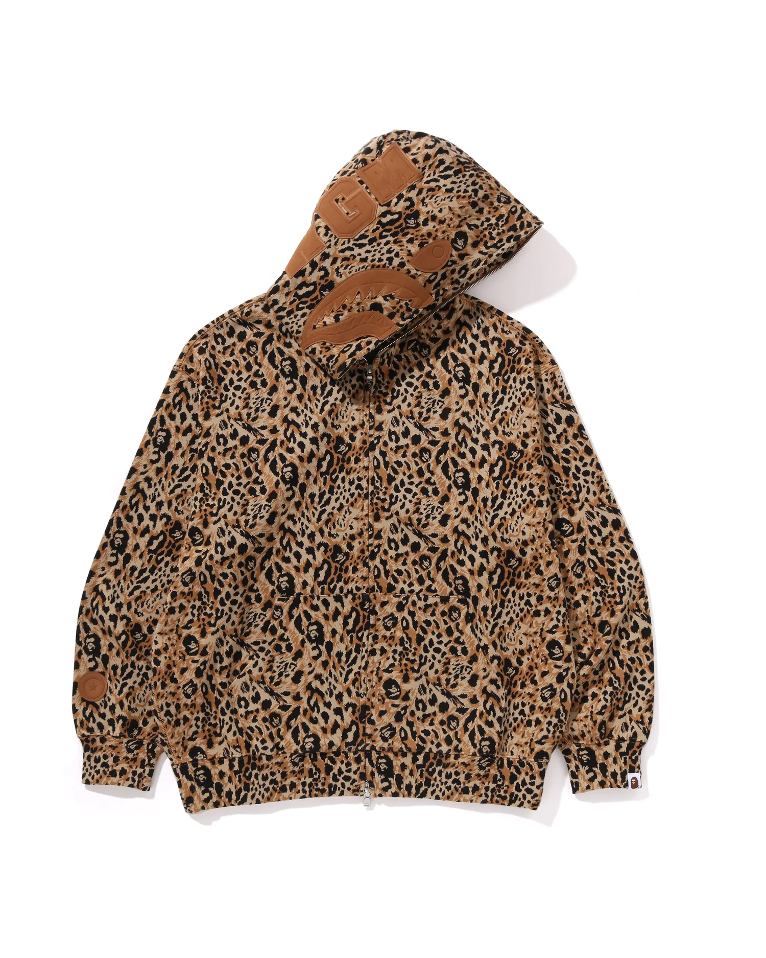 Wild Leopard Pattern Shark Relaxed Fit Full Zip Hoodie