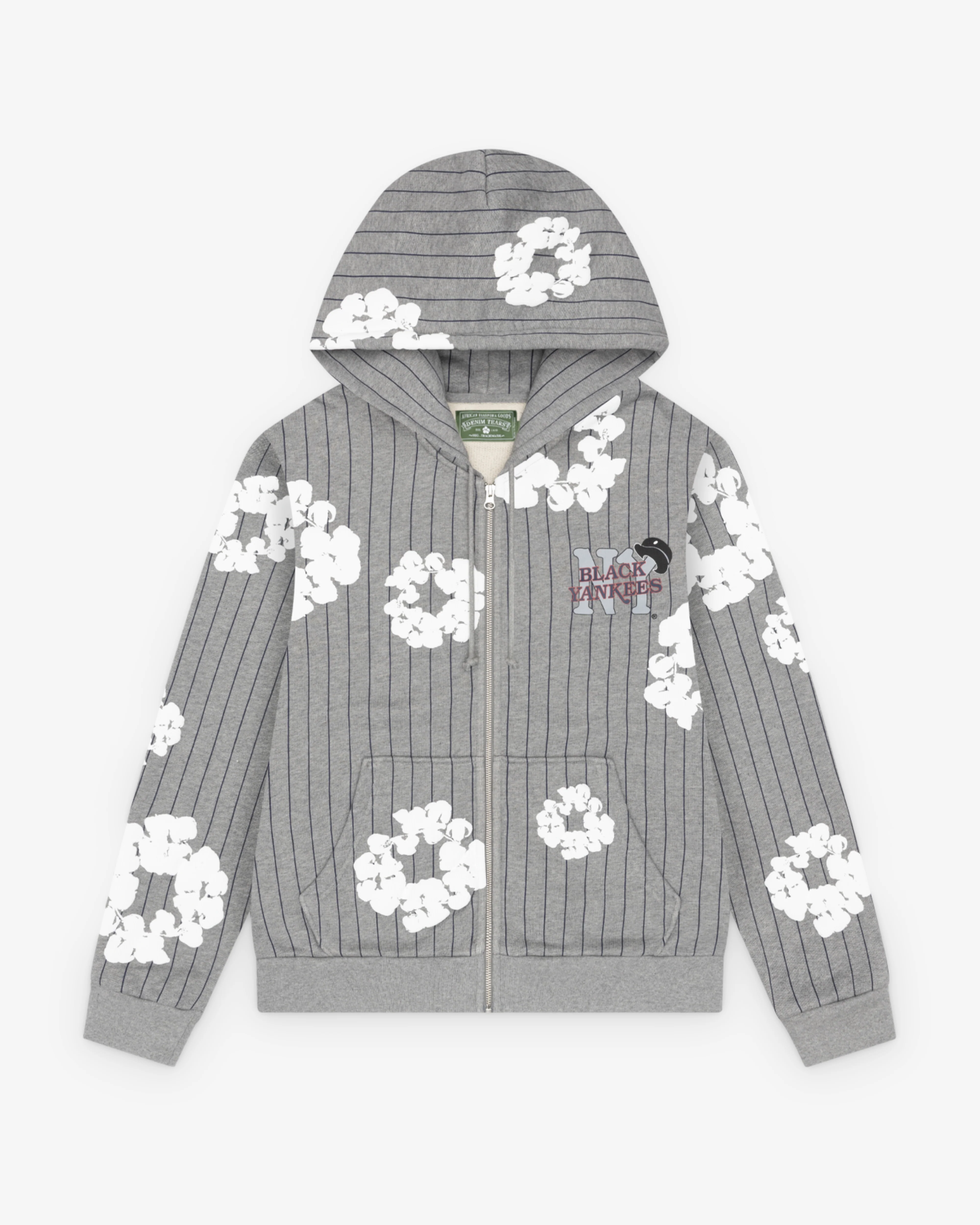 Denim Tears - Pinstripe Wreath Zip Hoodie - (Grey)