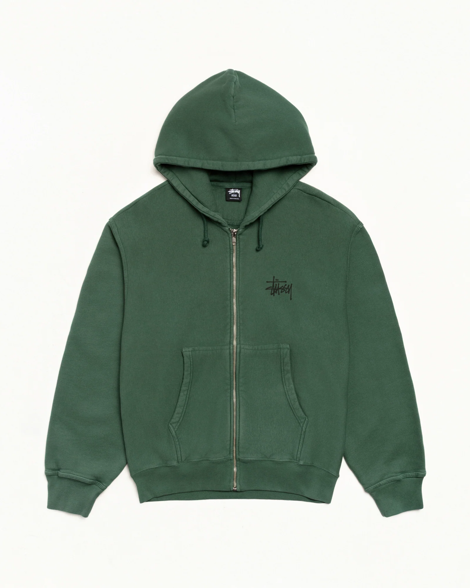 BASIC STÜSSY ZIP HOODIE PIGMENT DYED