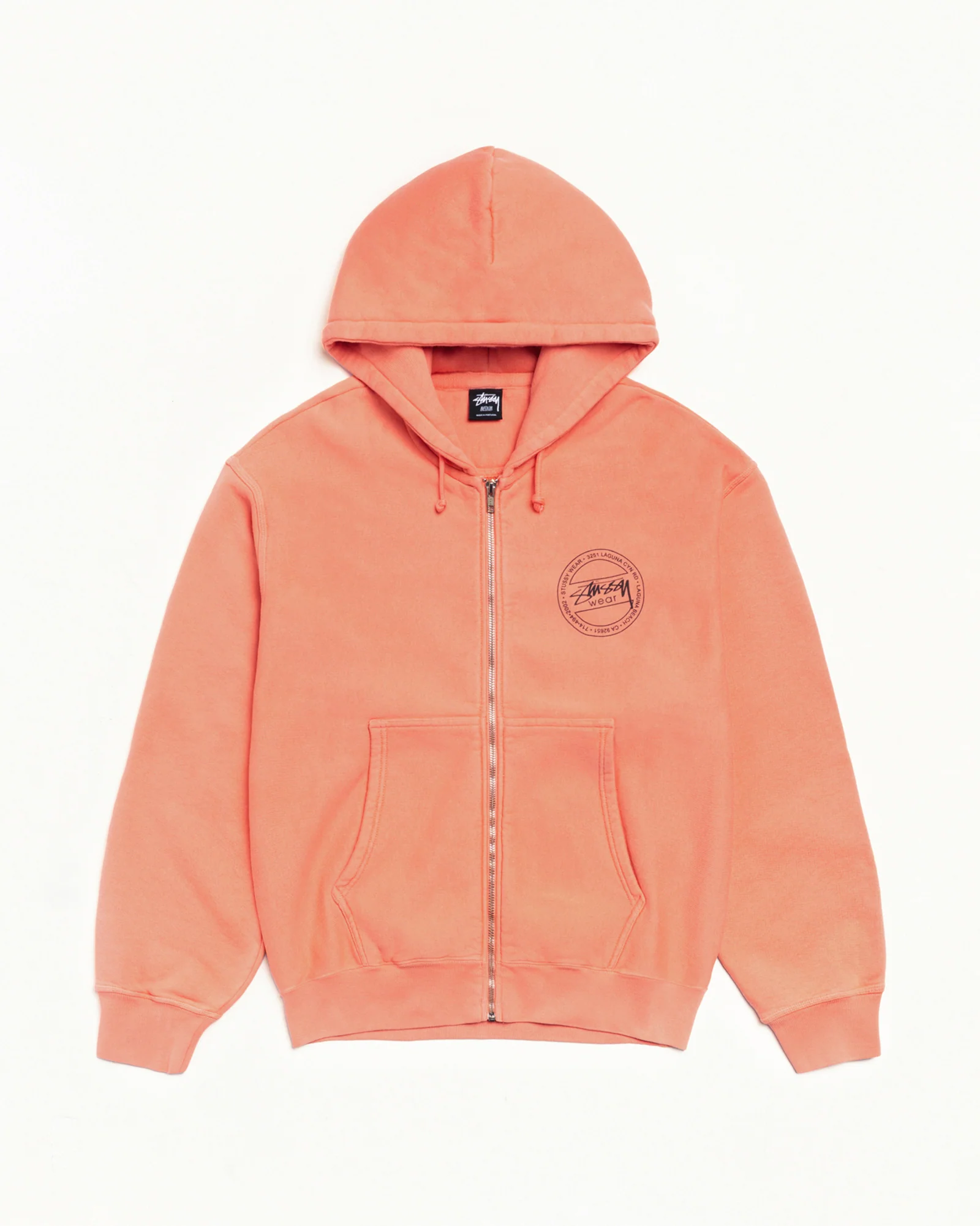 STÜSSY WEAR ZIP HOODIE PIGMENT DYED