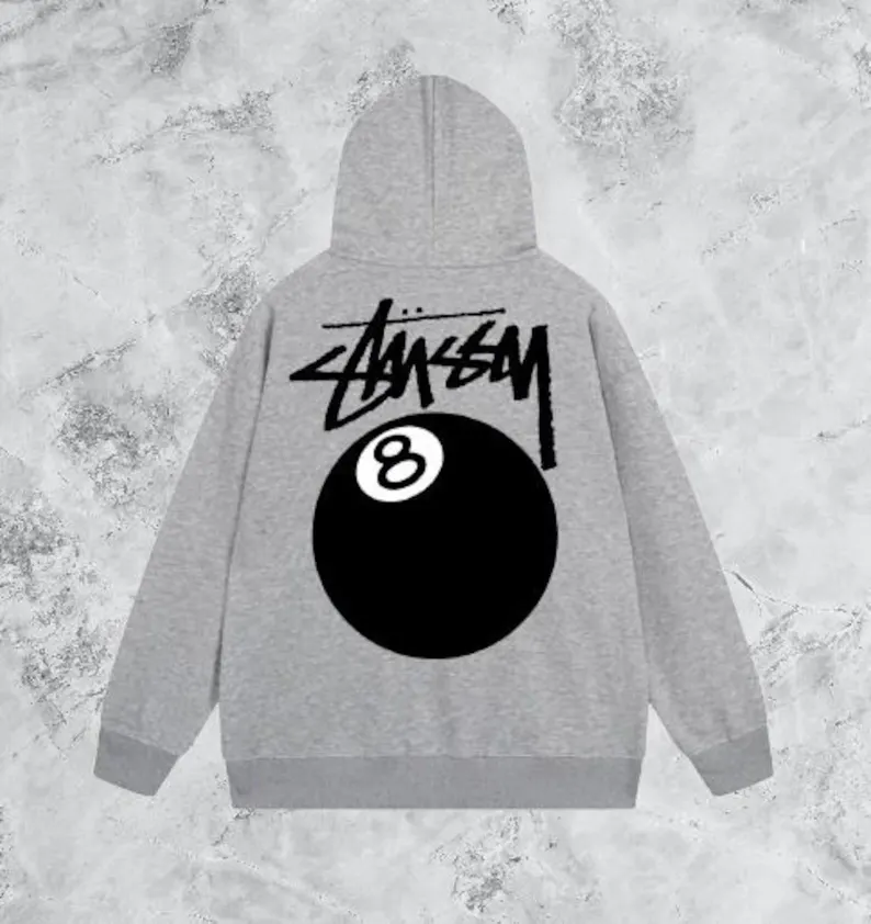 8-Ball Pull over Hoodie | Oversized Streetwear Jacket | Unisex Handmade by ExalterEnterprises