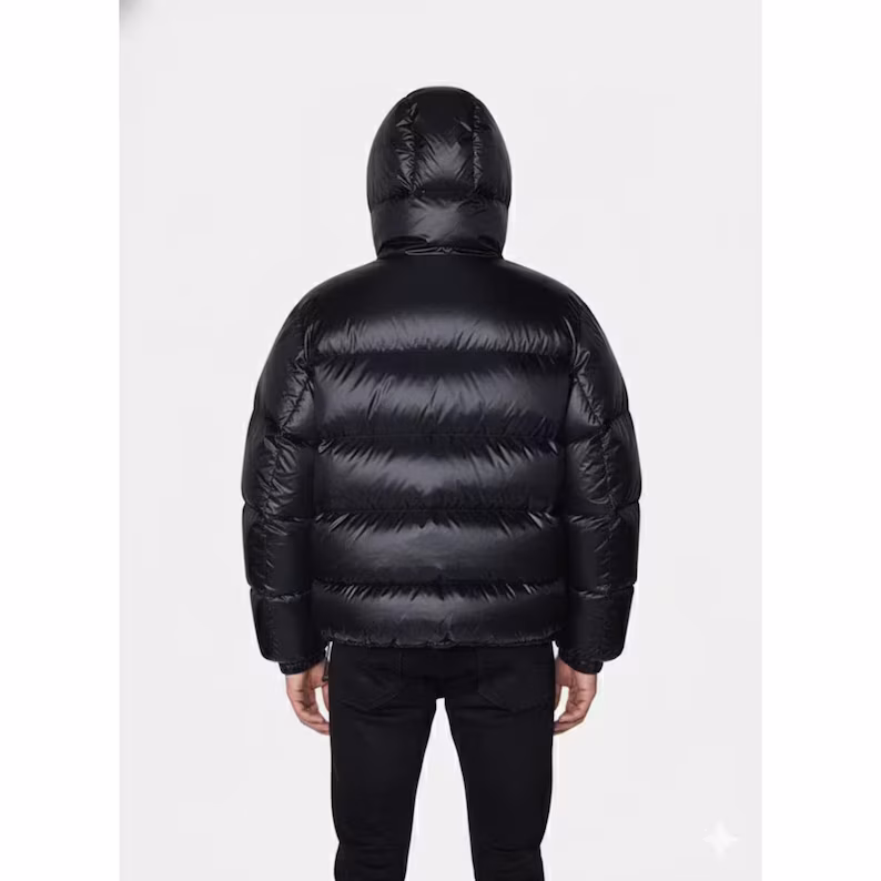 Unisex Handmade Black Stussy Puffer Jacket | Stussy Inspired Streetwear Coat | Warm Winter Fashion Outerwear