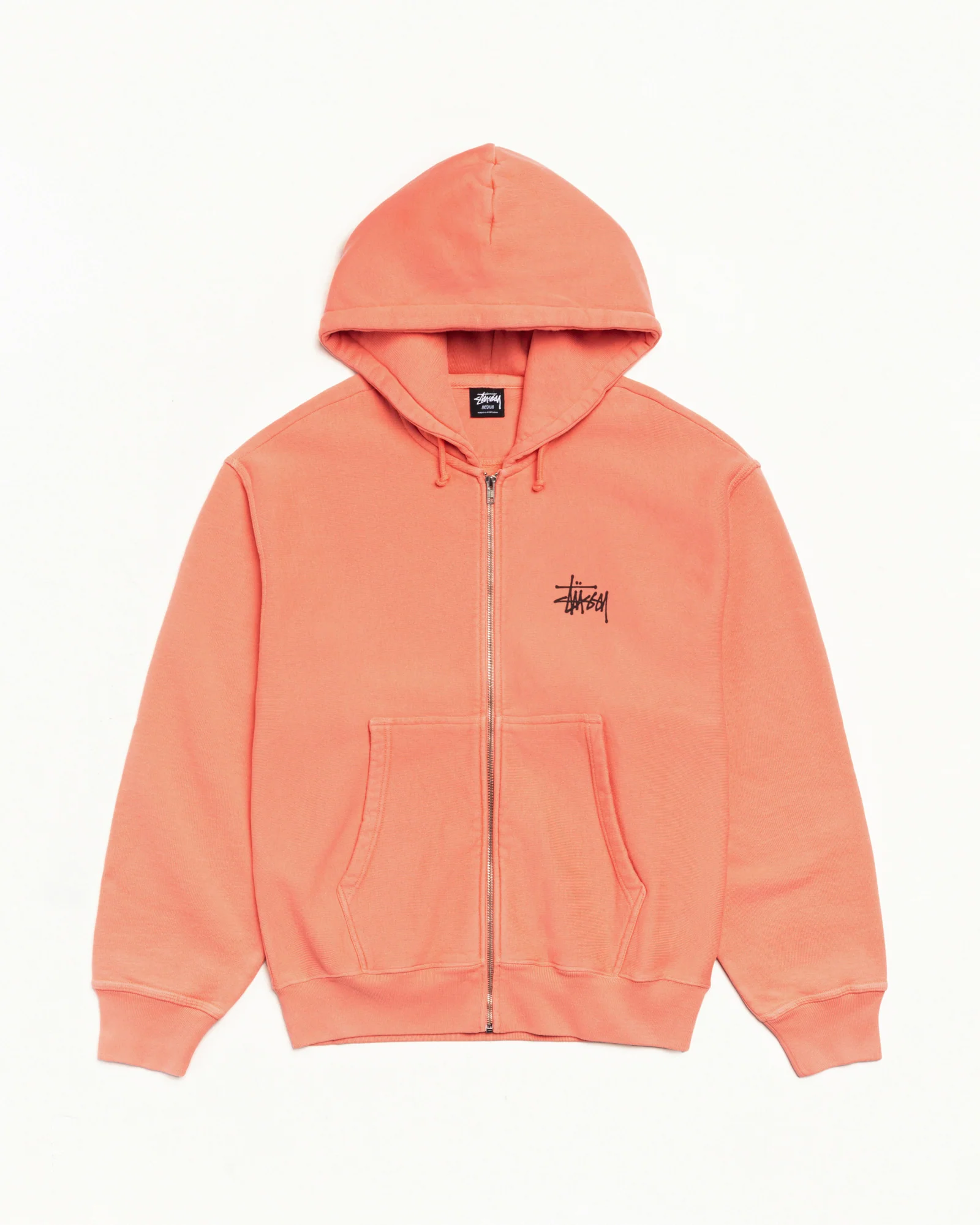 BASIC STÜSSY ZIP HOODIE PIGMENT DYED