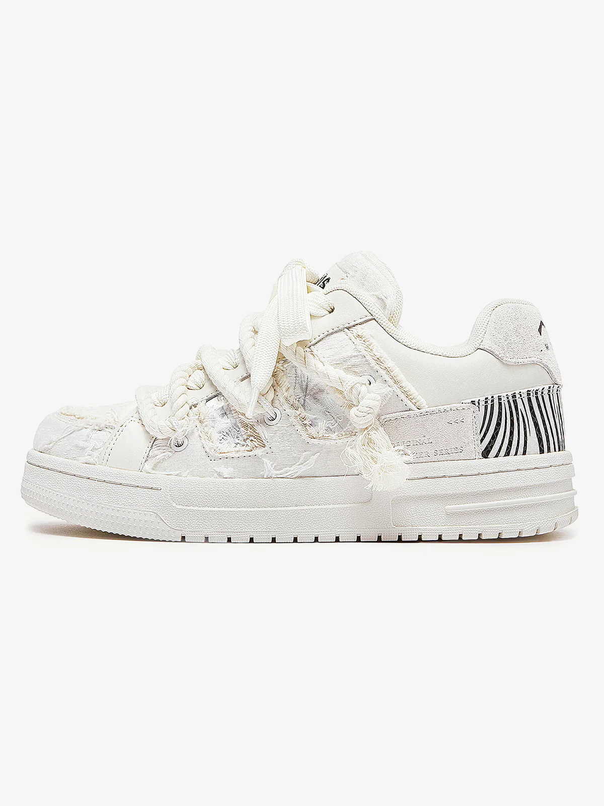 Street Contrast Color Zebra-Print Chunky Sneakers