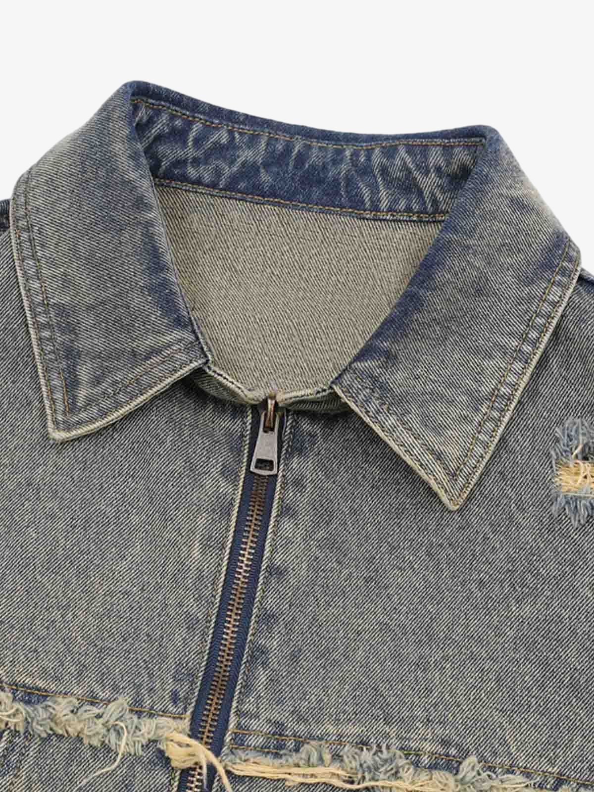 Denim Distressed Ripped Suit - 2460