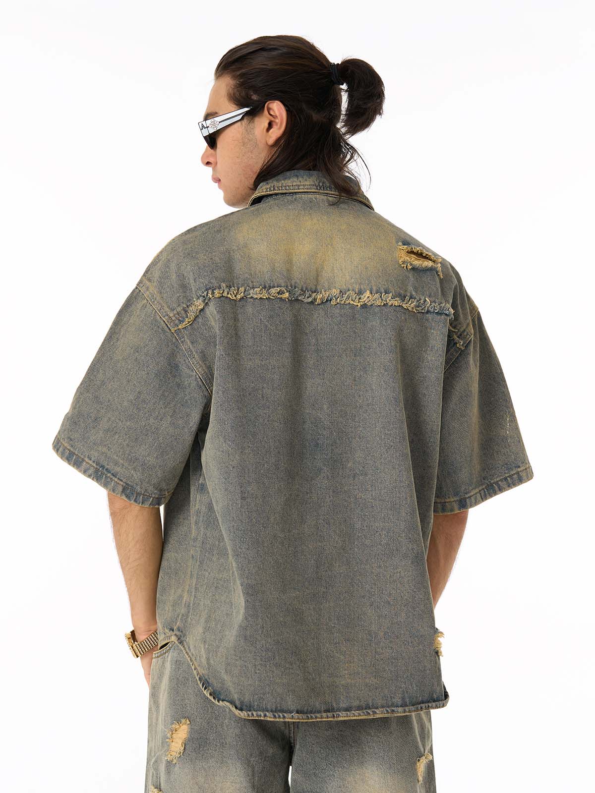 Denim Distressed Ripped Suit - 2460