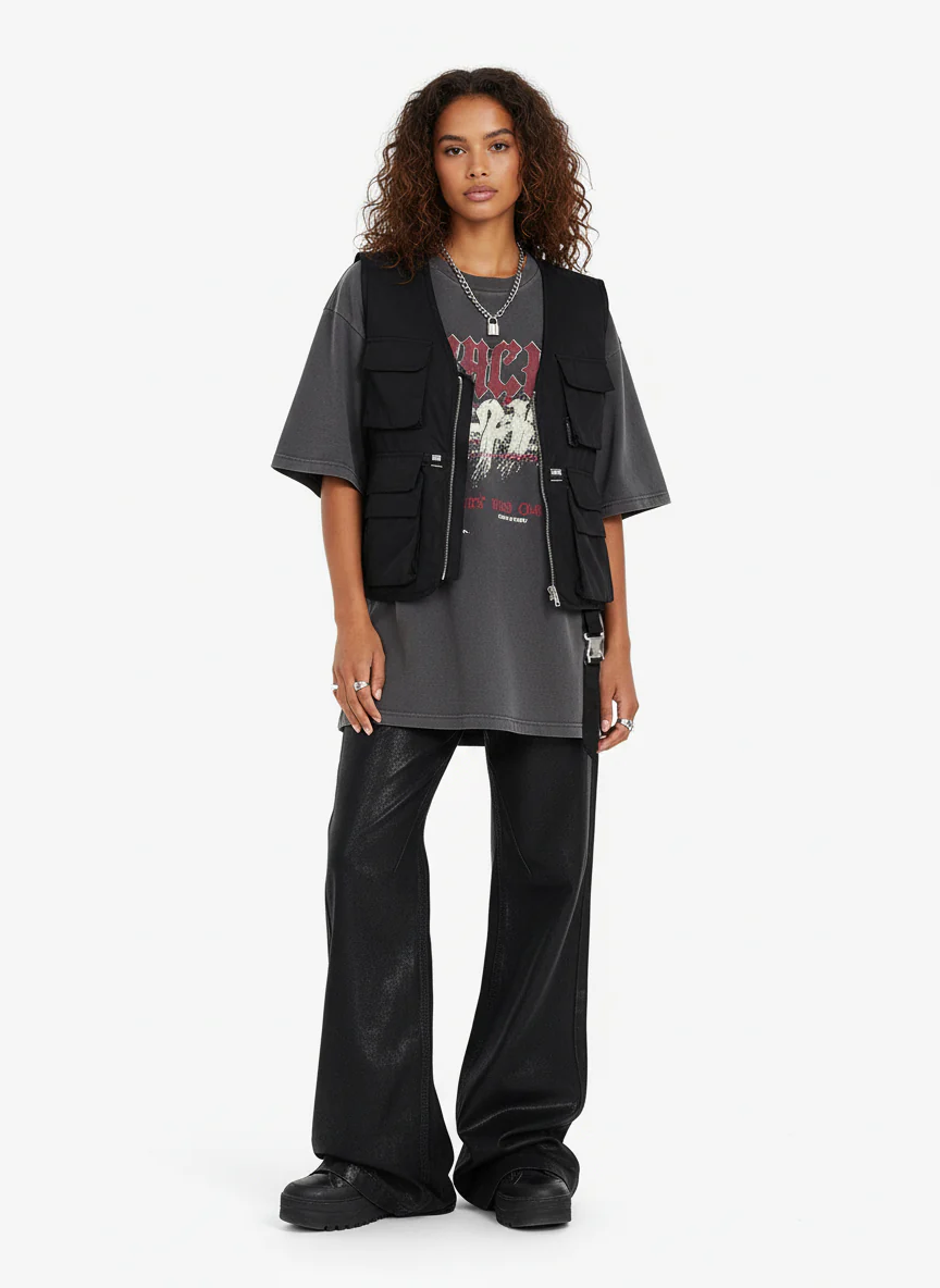 Thesupermade Black Wax Coated Flare Jeans - 2212