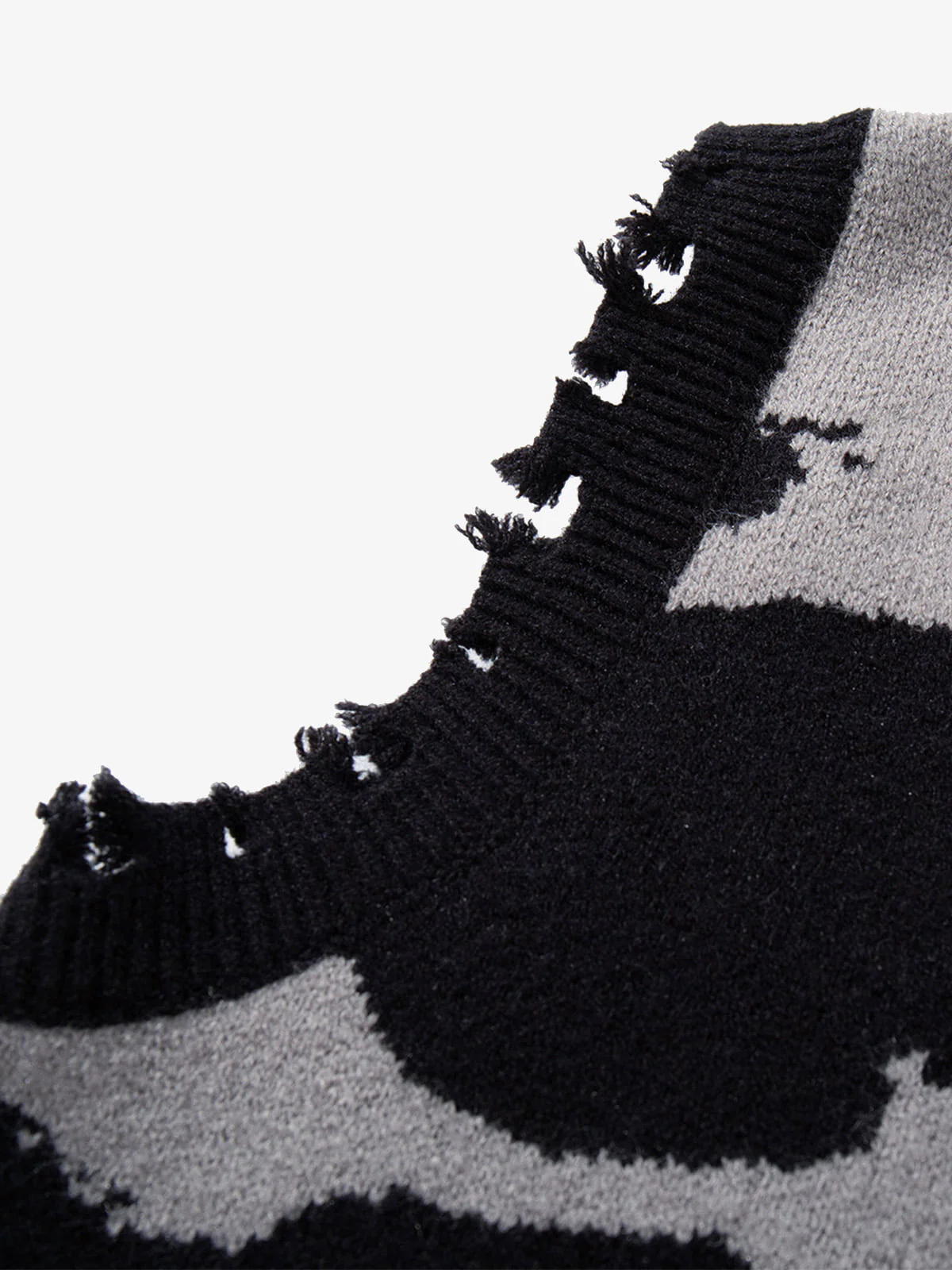 High Street Dark Skull Frayed-edge V-neck Sweater Vest