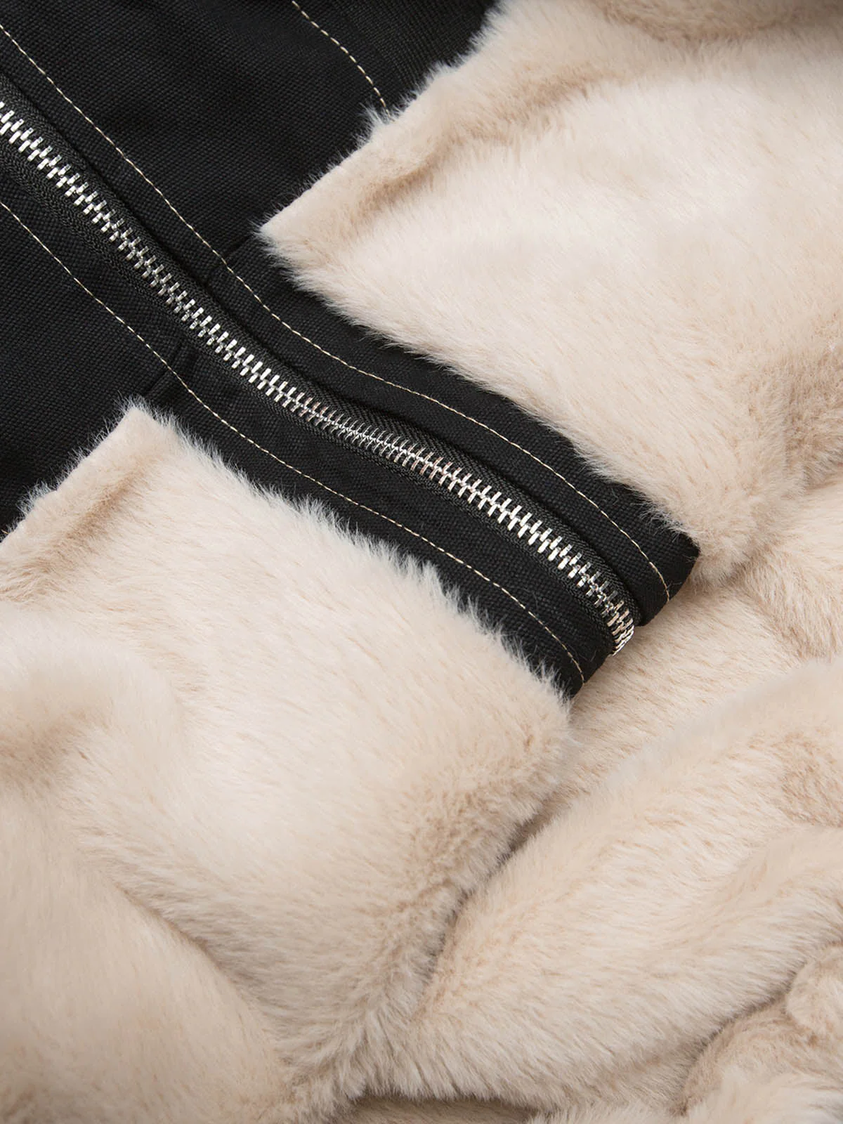 Faux Fur Lined Zip Up Winter Hooded Bomber Jacket