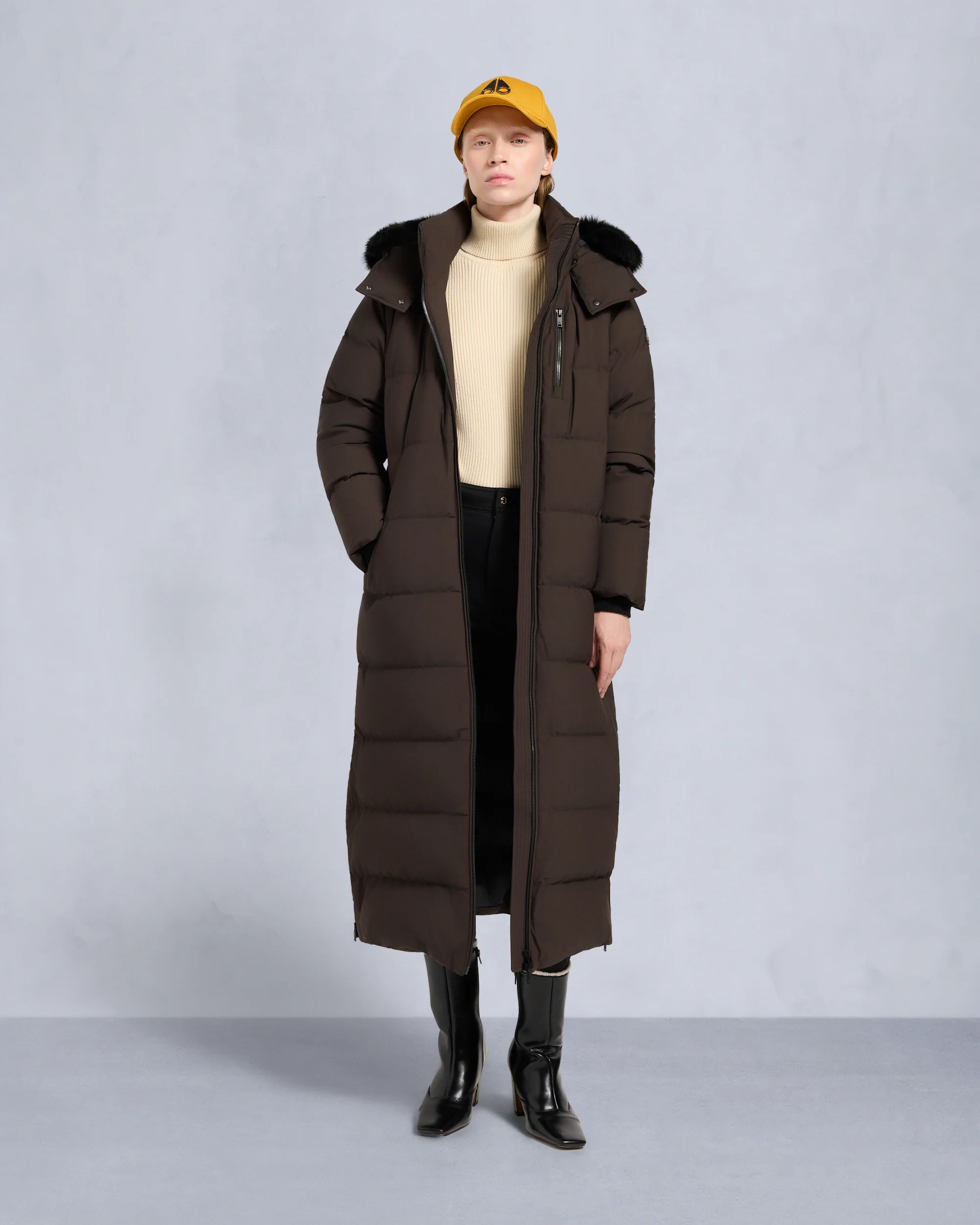 NYLUXE CHELIA SHEARLING TRIM PARKA