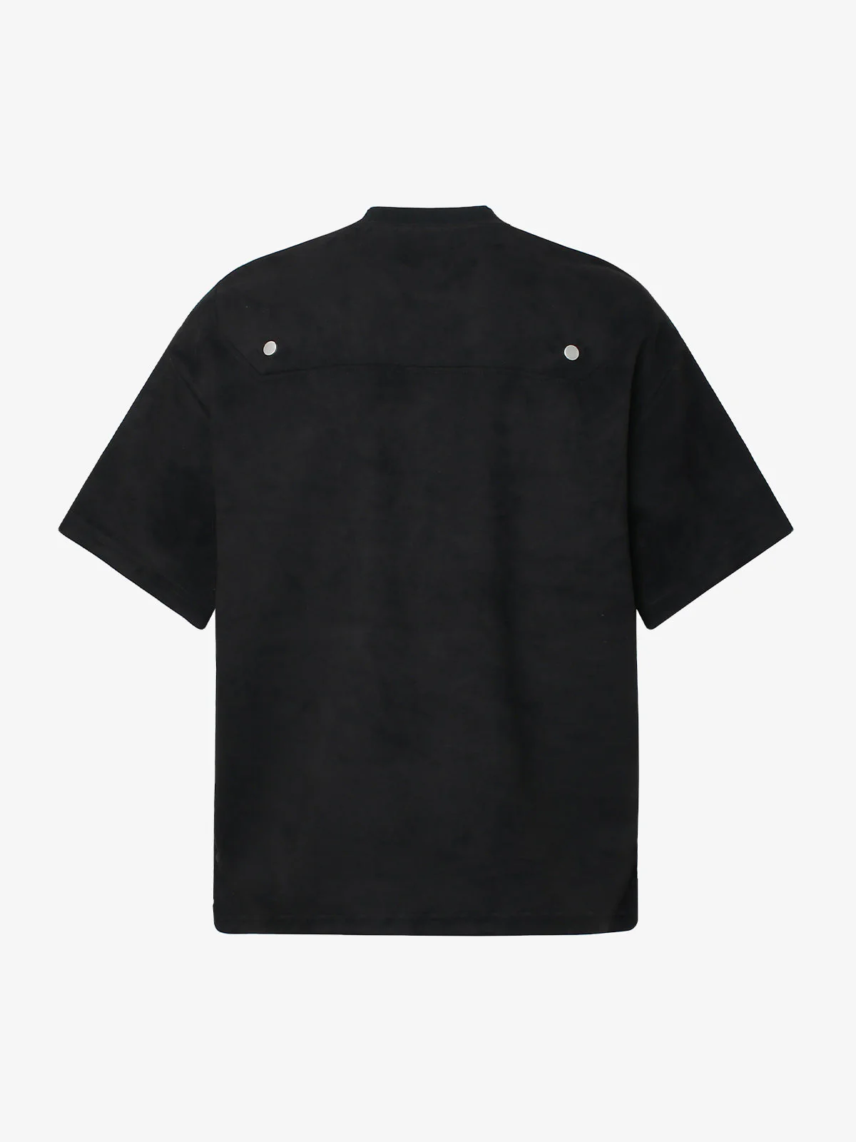 Metallic Print Suede Crew Neck T-Shirt