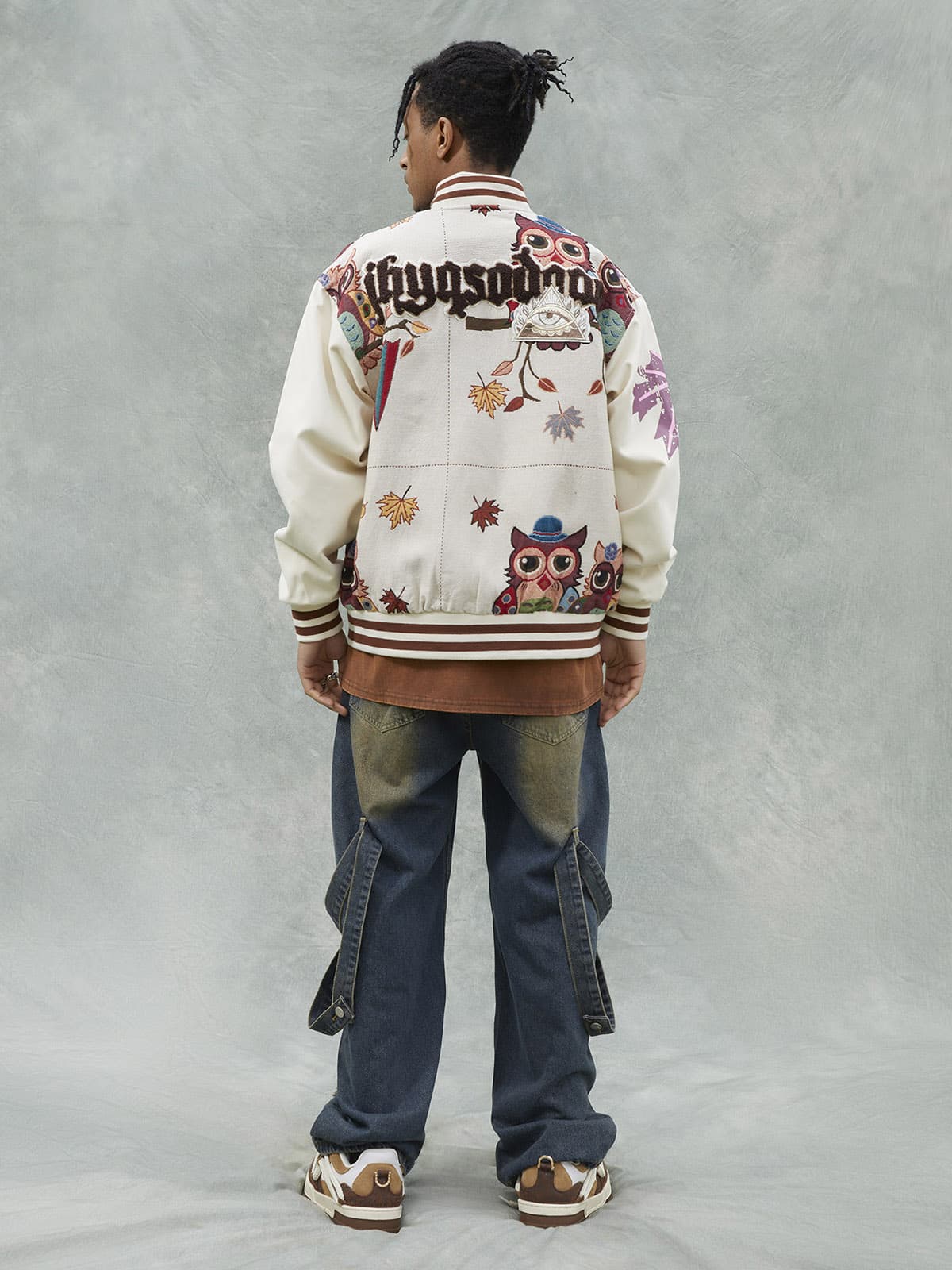 Thesupermade Owl Patch Embroidered Baseball Jersey - 2472