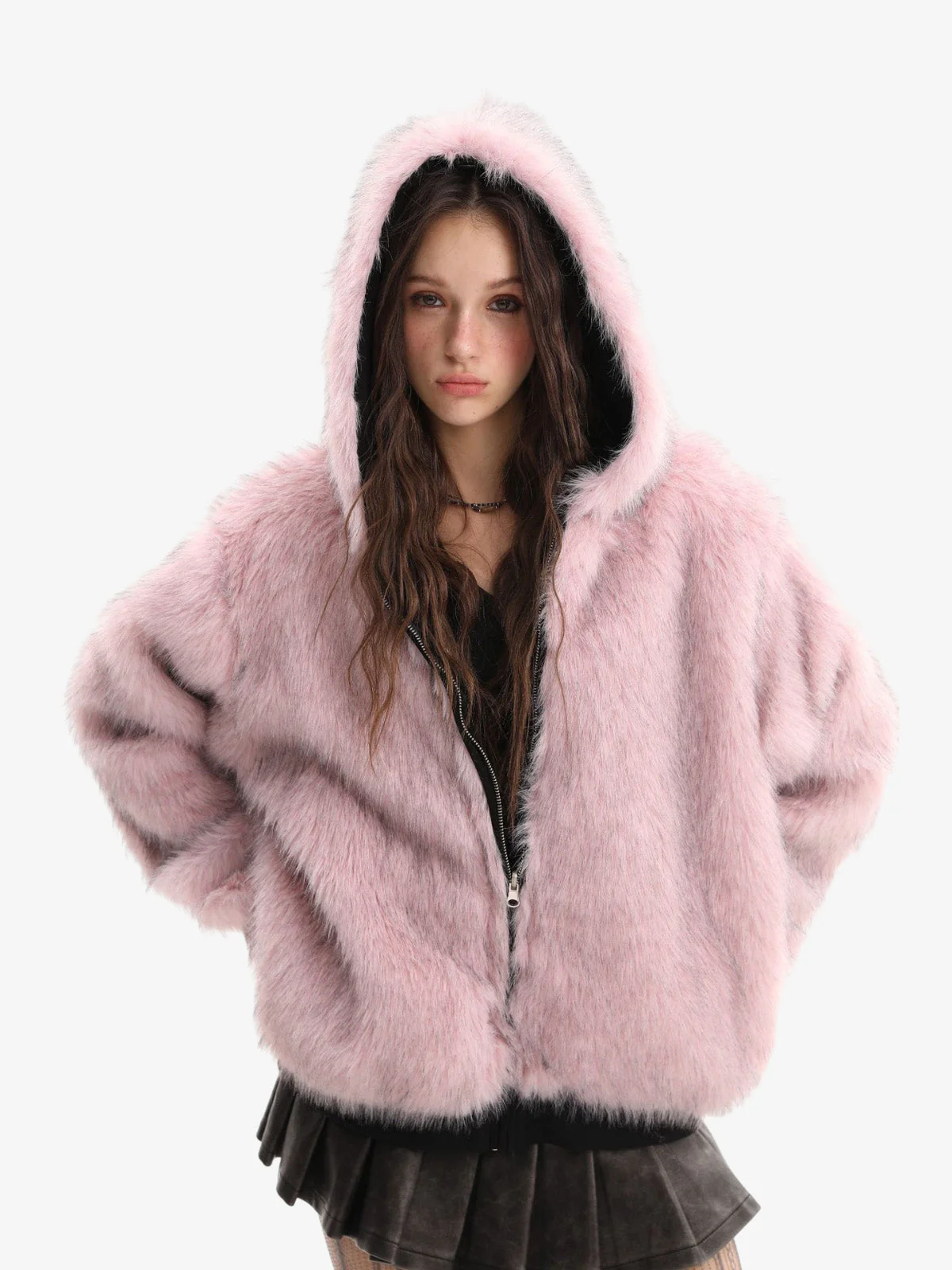 Street Fur Reversible Hooded Jacket - 2493