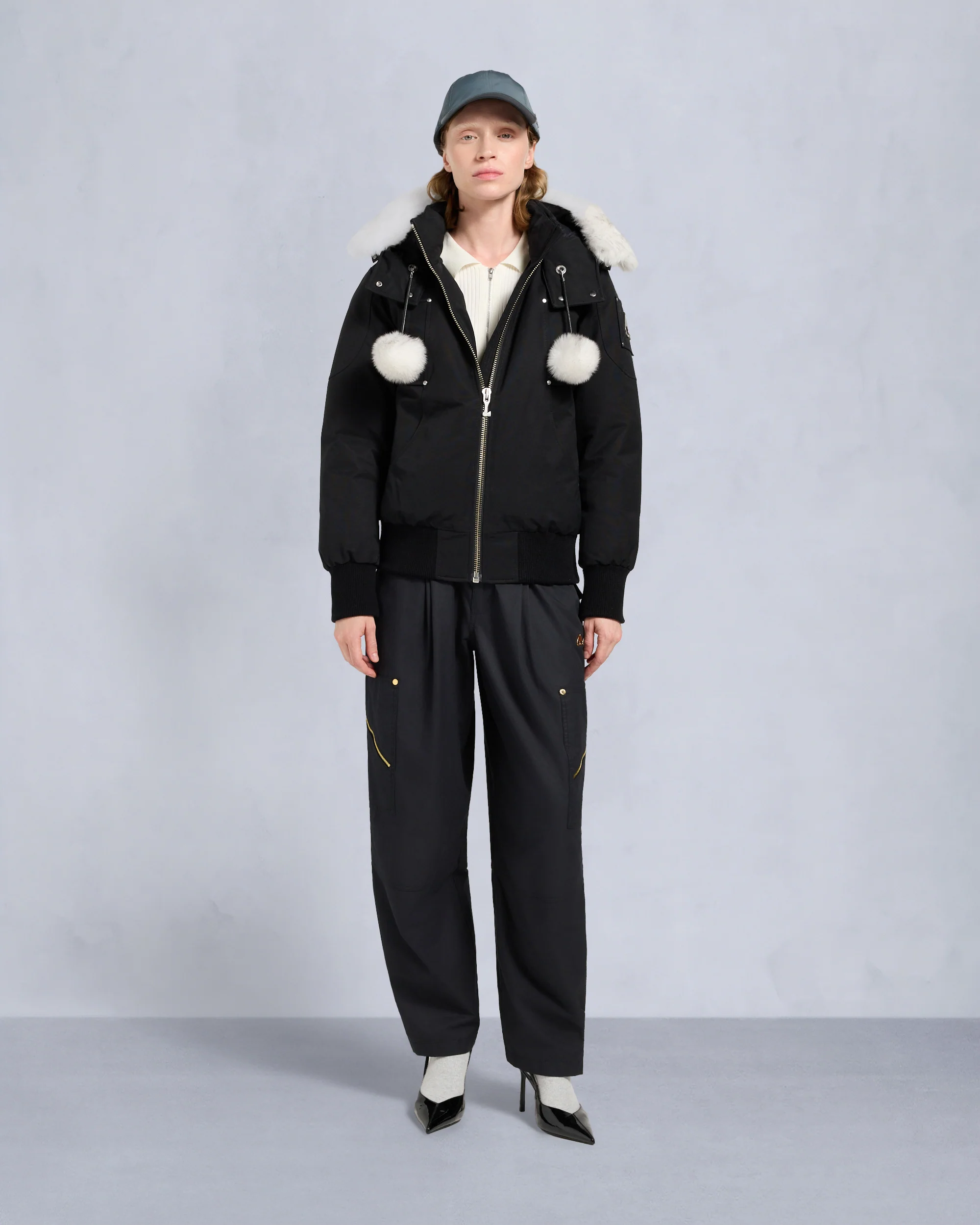 ORIGINAL DEBBIE SHEARLING TRIM BOMBER JACKET