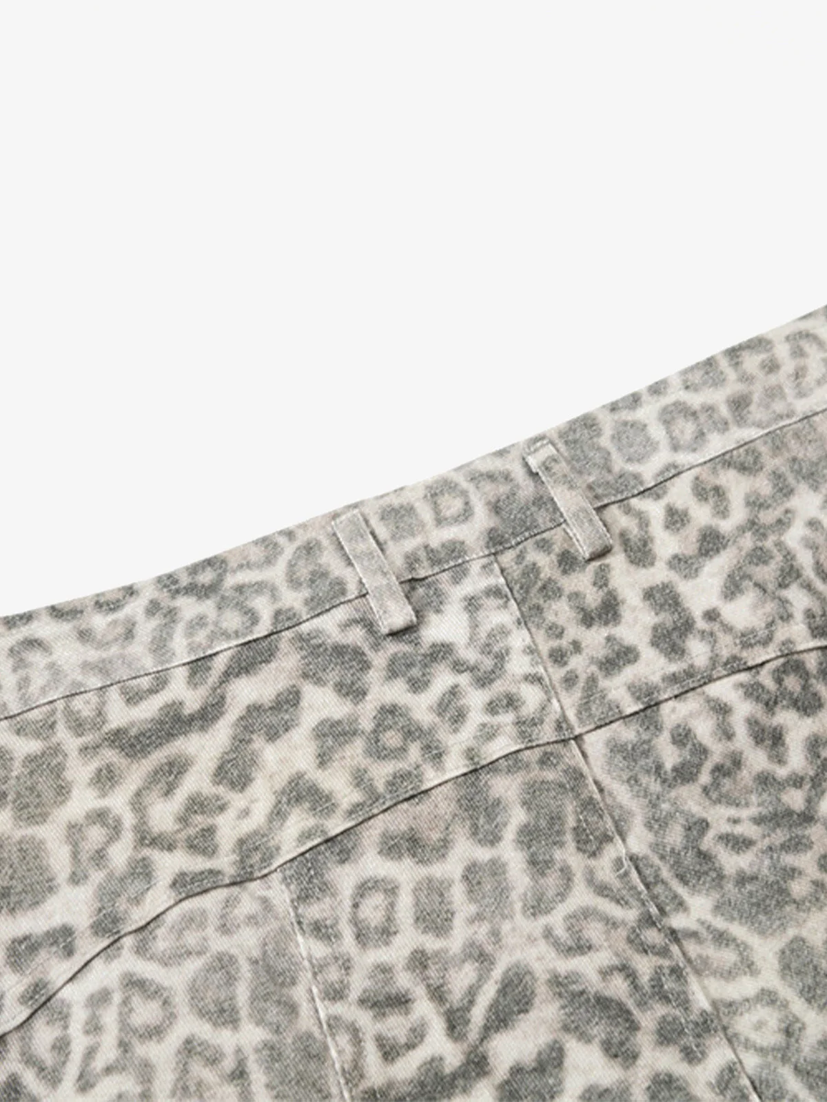 Street Leopard Camouflage Pleated Barrel Jeans