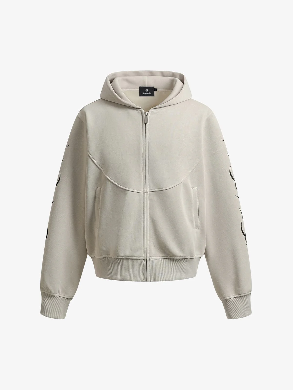 Street Side Tribal Flame Print Zip Up Hoodie