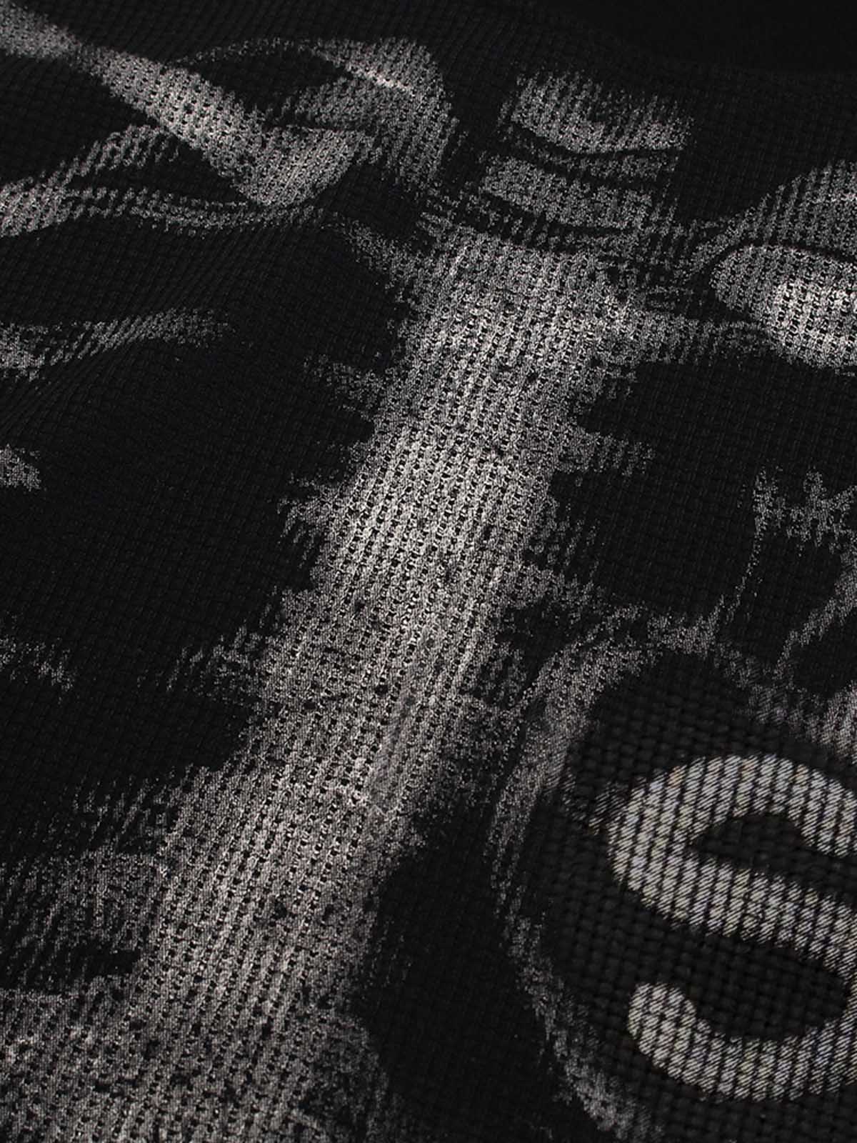 Skeleton Graphic Waffle Sweatshirt - 2495