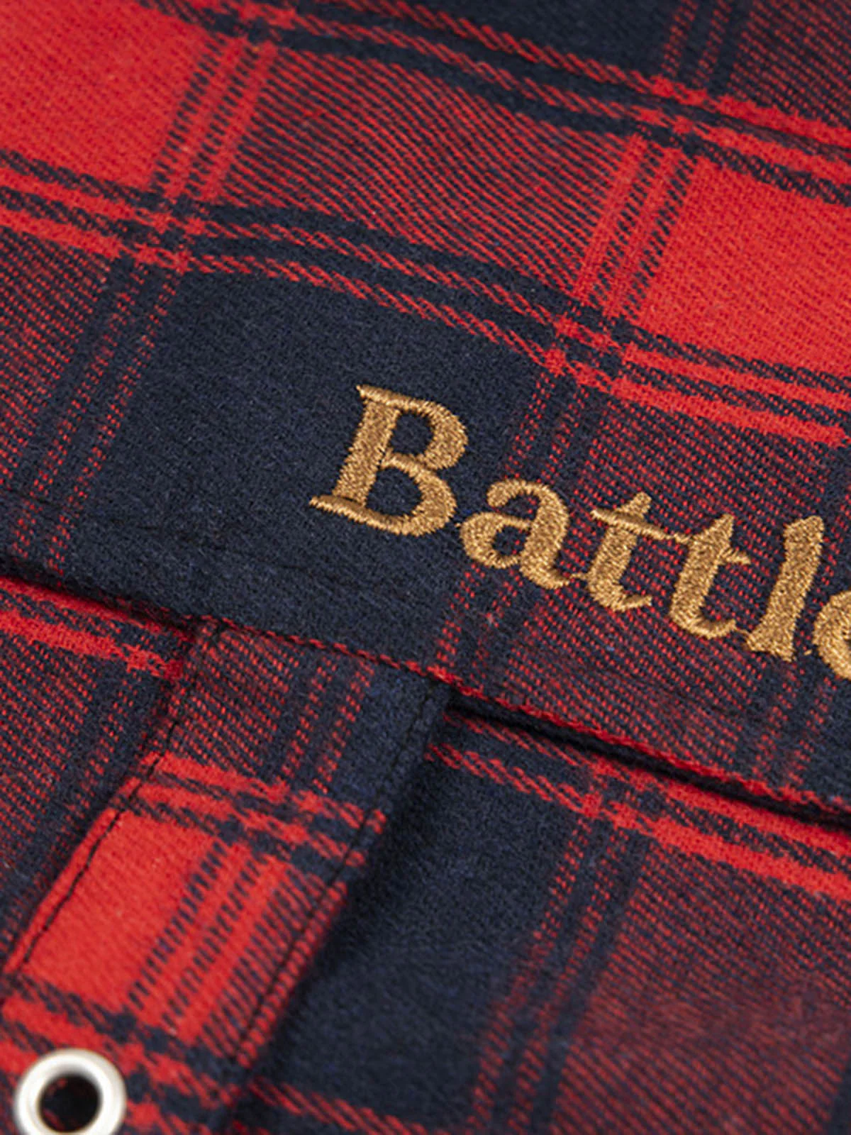 Washed Plaid Belt Barrel Jeans