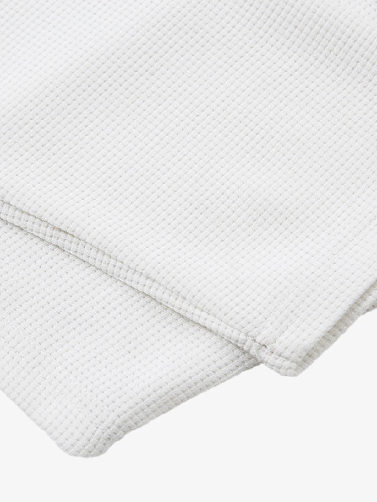 Letter Print Waffle Cross Long-Sleeved T-Shirt