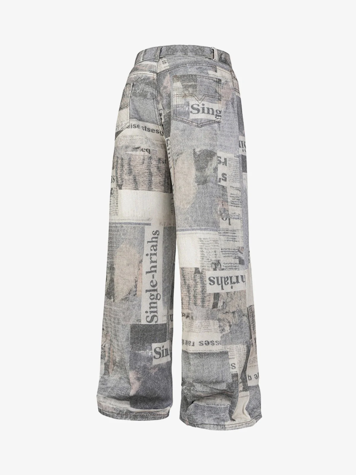 Graffiti Newspaper Baggy Jeans - 2404