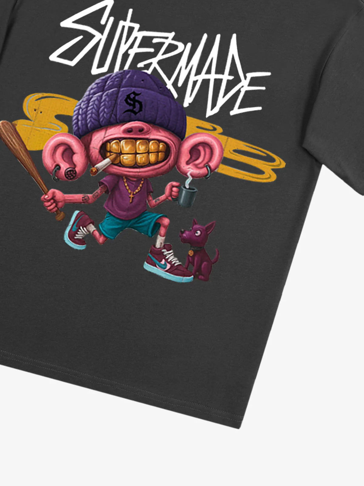 Thesupermade Cartoon Graffiti Trendy Weird Kid T-Shirt