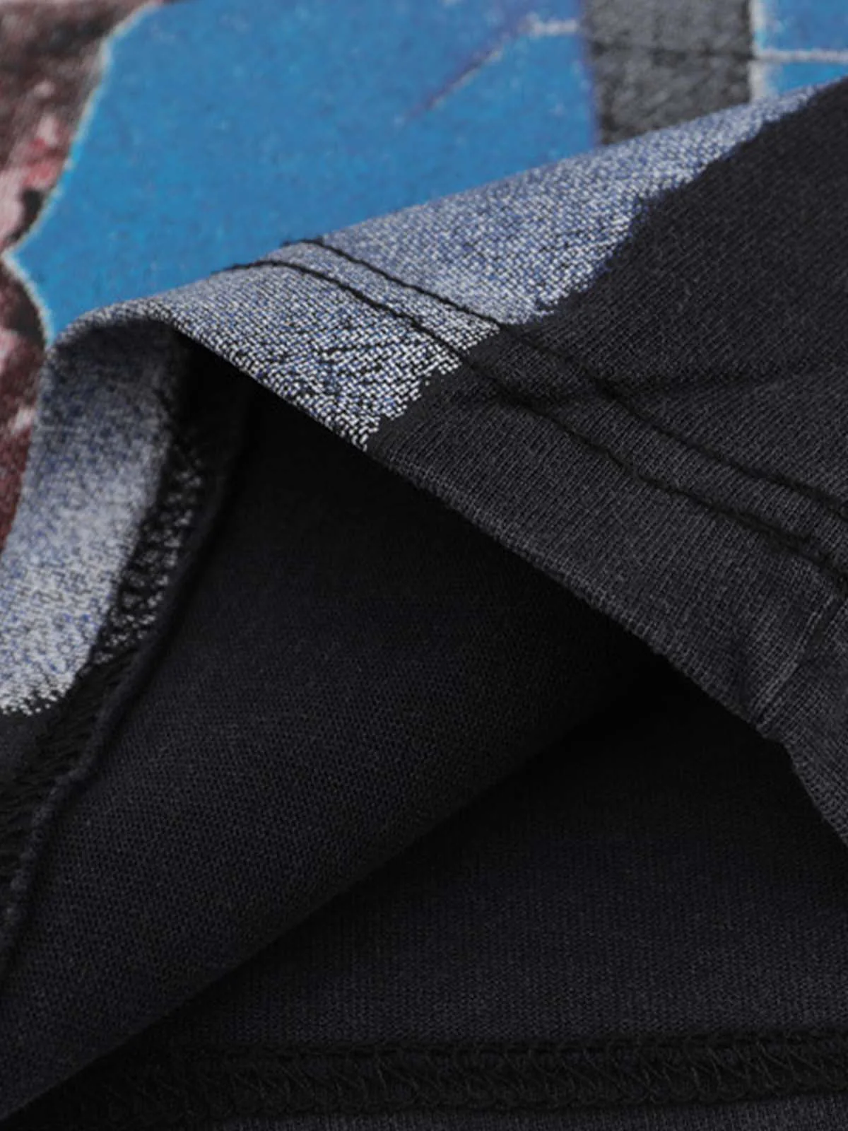 Jersey Knit Street Retro Skull Graffiti Print T-Shirt