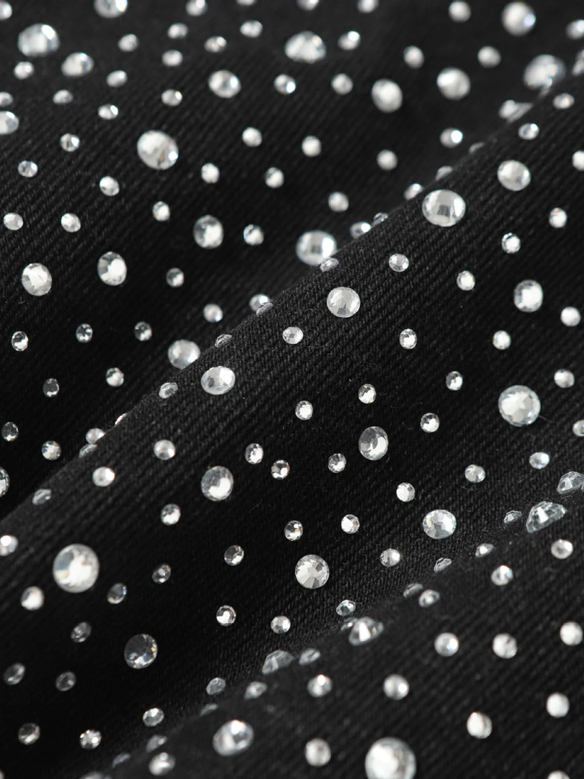 Retro Washed Rhinestone Raw Edge Denim Shorts - 2419