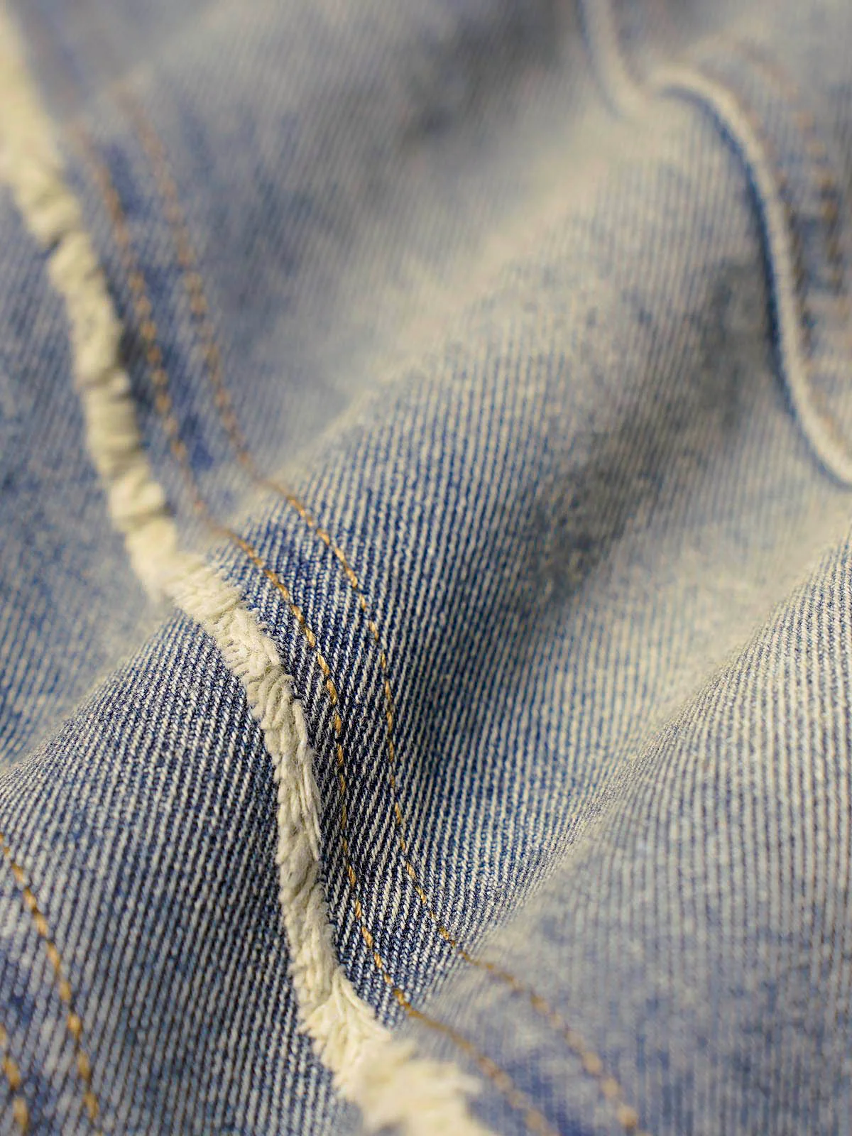 Thesupermade Washed Distressed Raw Edge Baggy Jeans - 2271