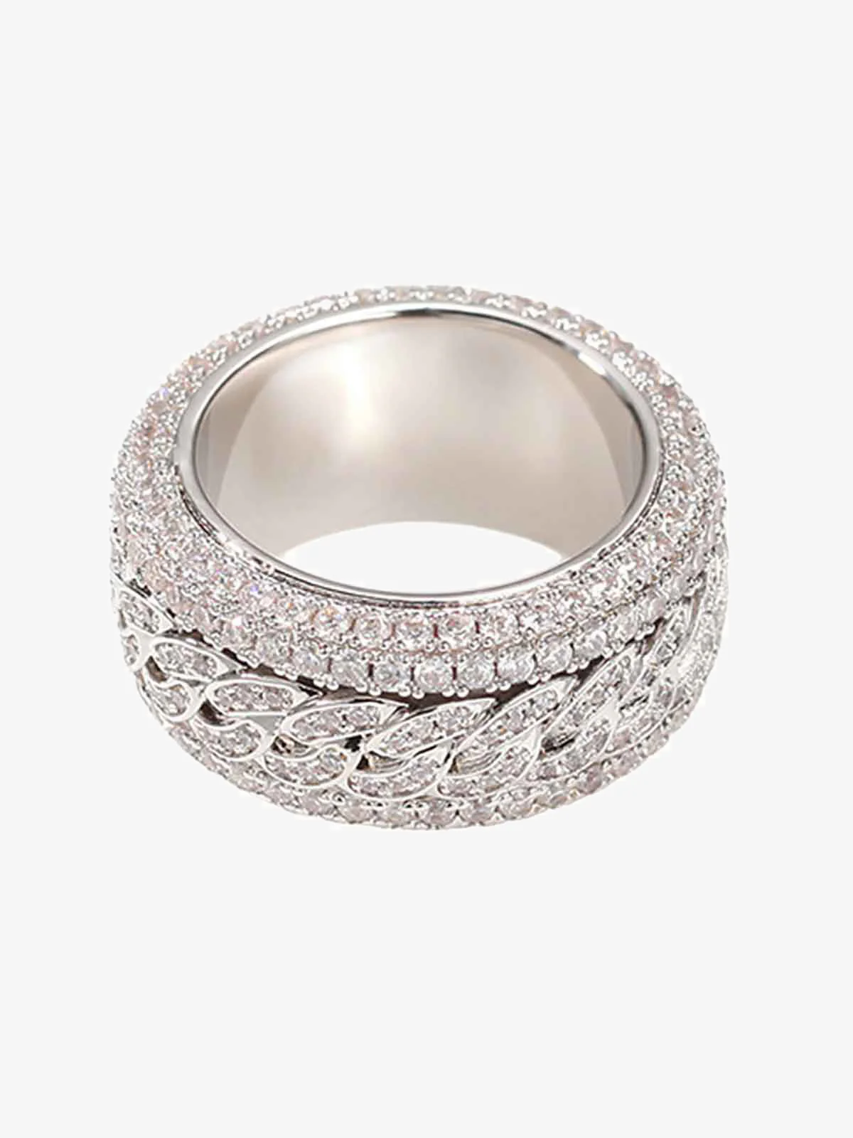 Thesupermade Full Diamond Spinnable Ring
