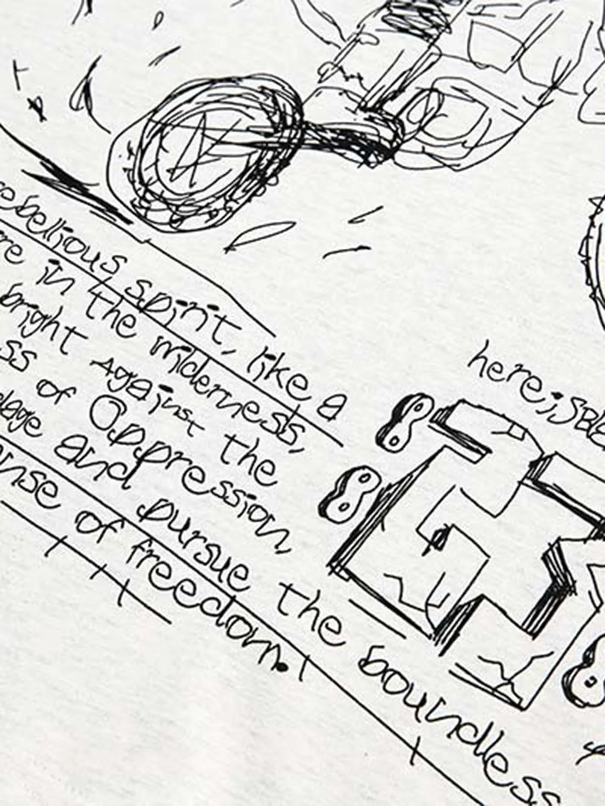 Hand-painted Cartoon Characters Printed Long-Sleeved T-Shirt