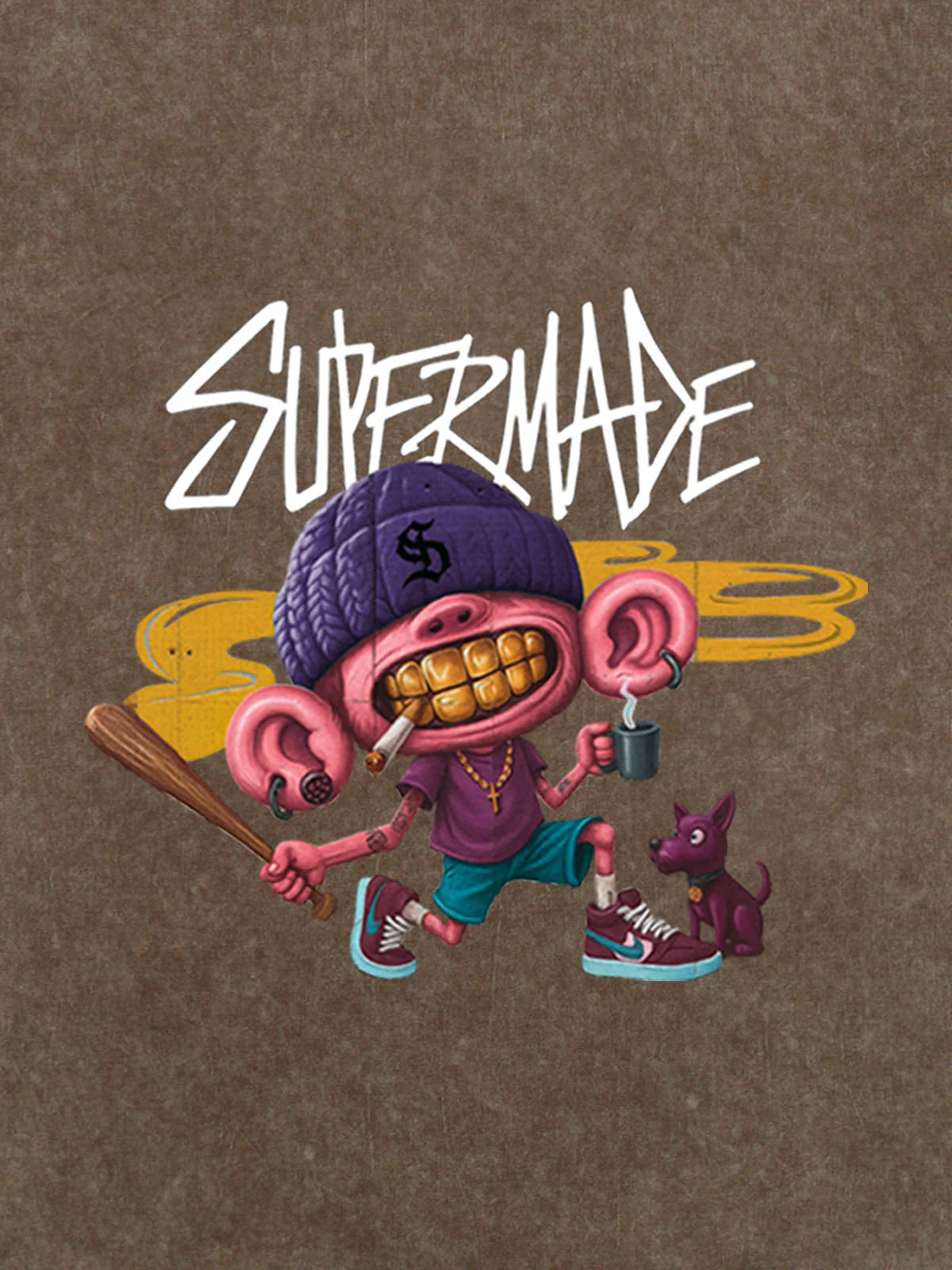 Thesupermade Cartoon Graffiti Trendy Weird Kid T-Shirt