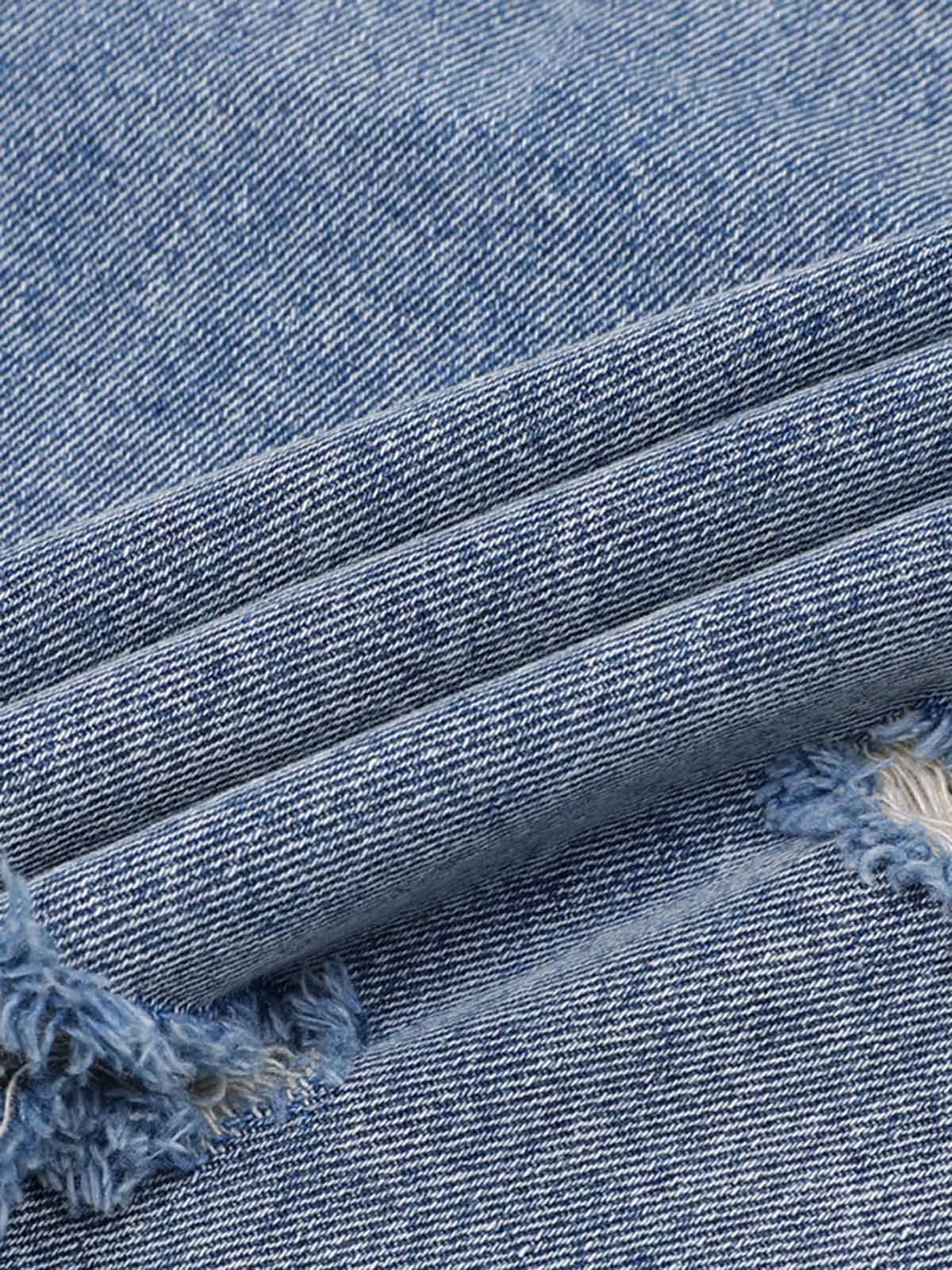 Denim Distressed Ripped Suit - 2460