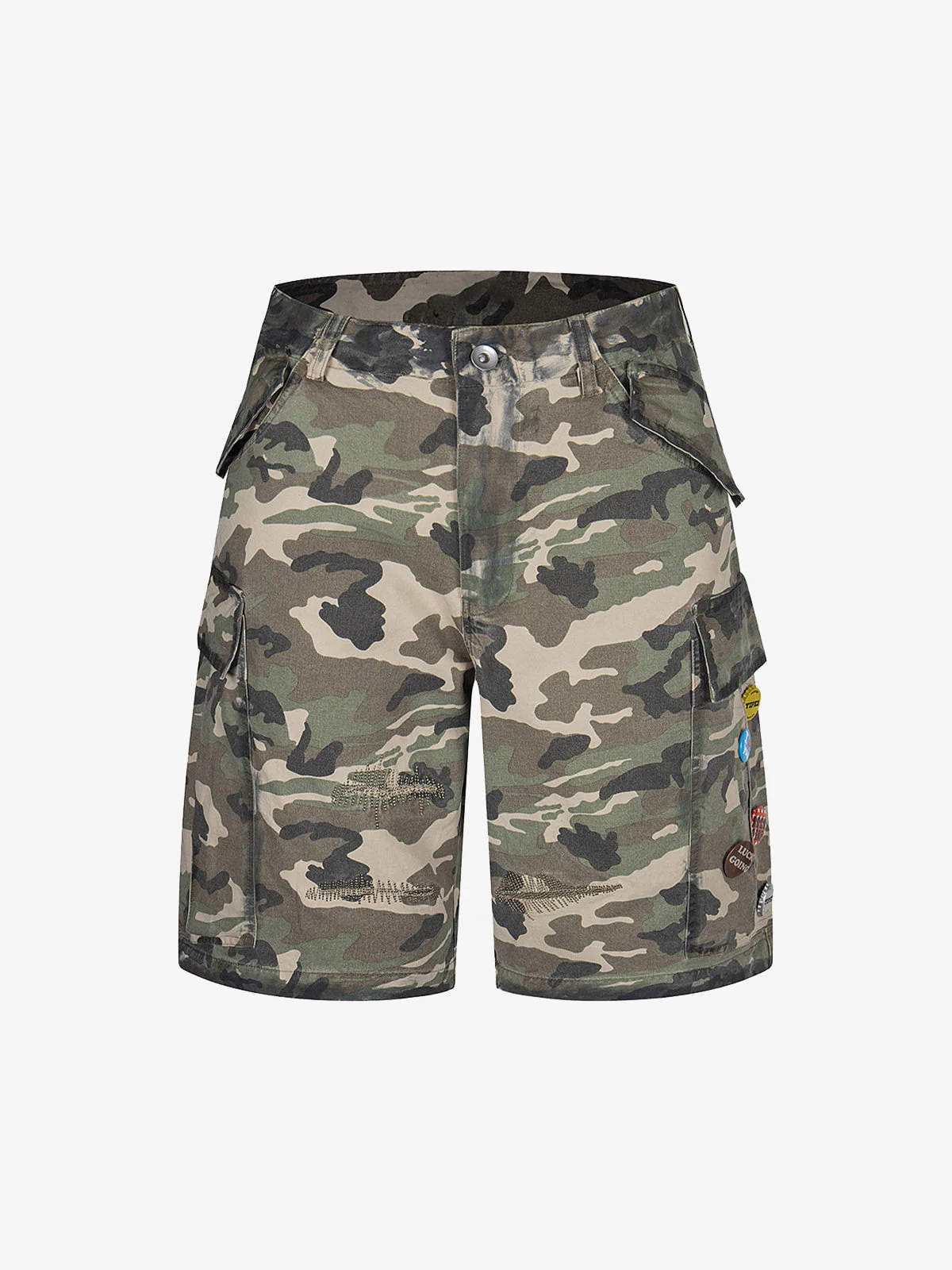 Camouflage Badge Cargo Shorts