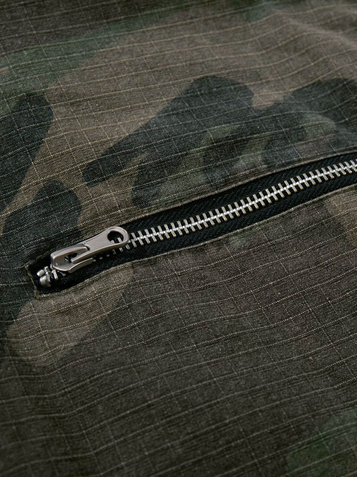 Retro Camouflage Faux Two-Piece Bomber Jacket - 2536