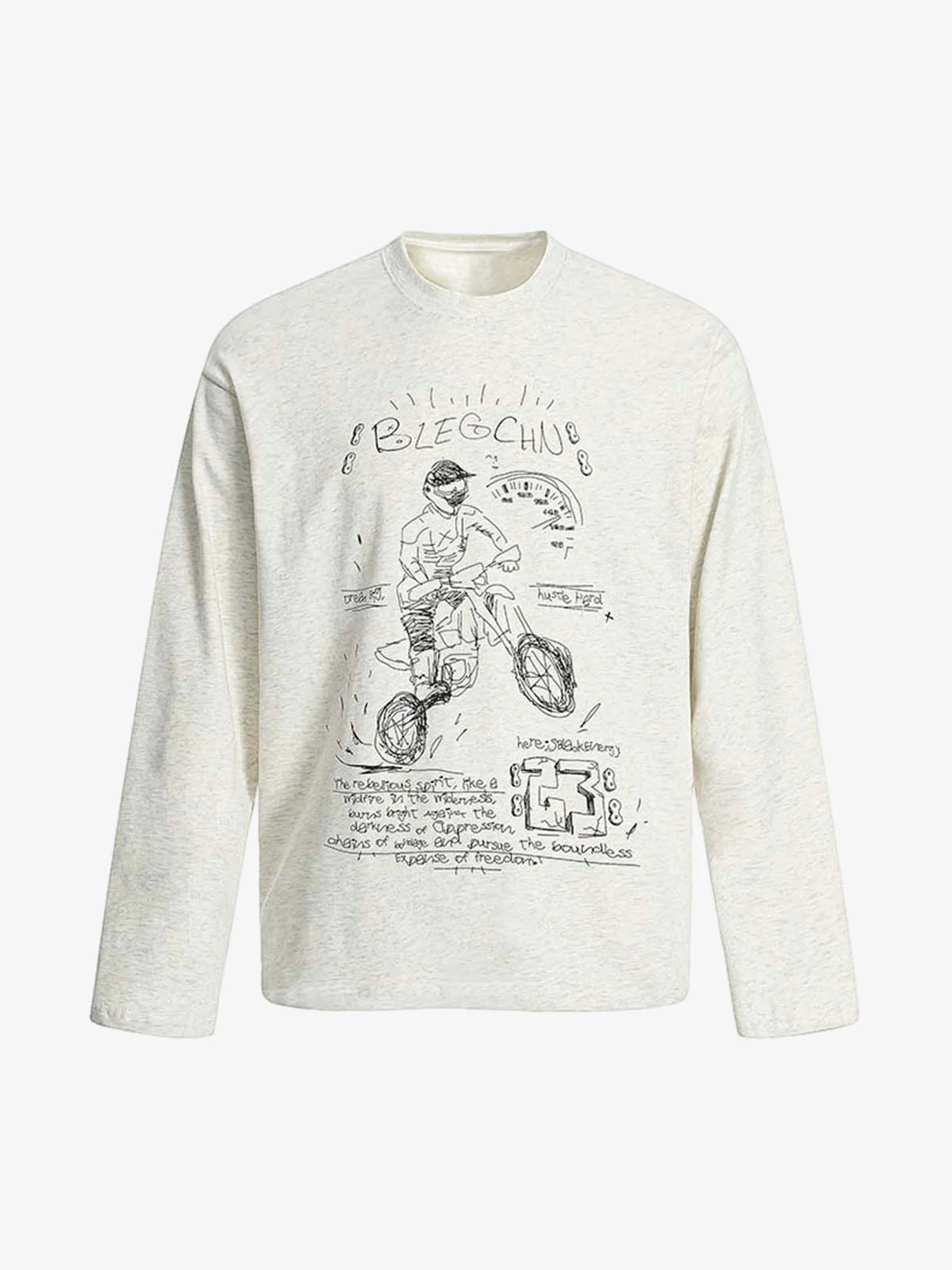 Hand-painted Cartoon Characters Printed Long-Sleeved T-Shirt