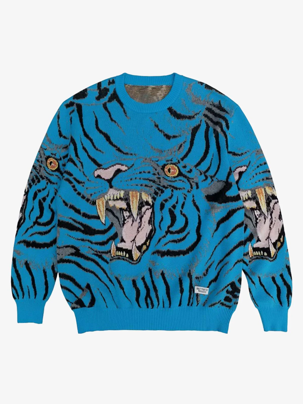 Tiger Crew Neck Knitted Sweater