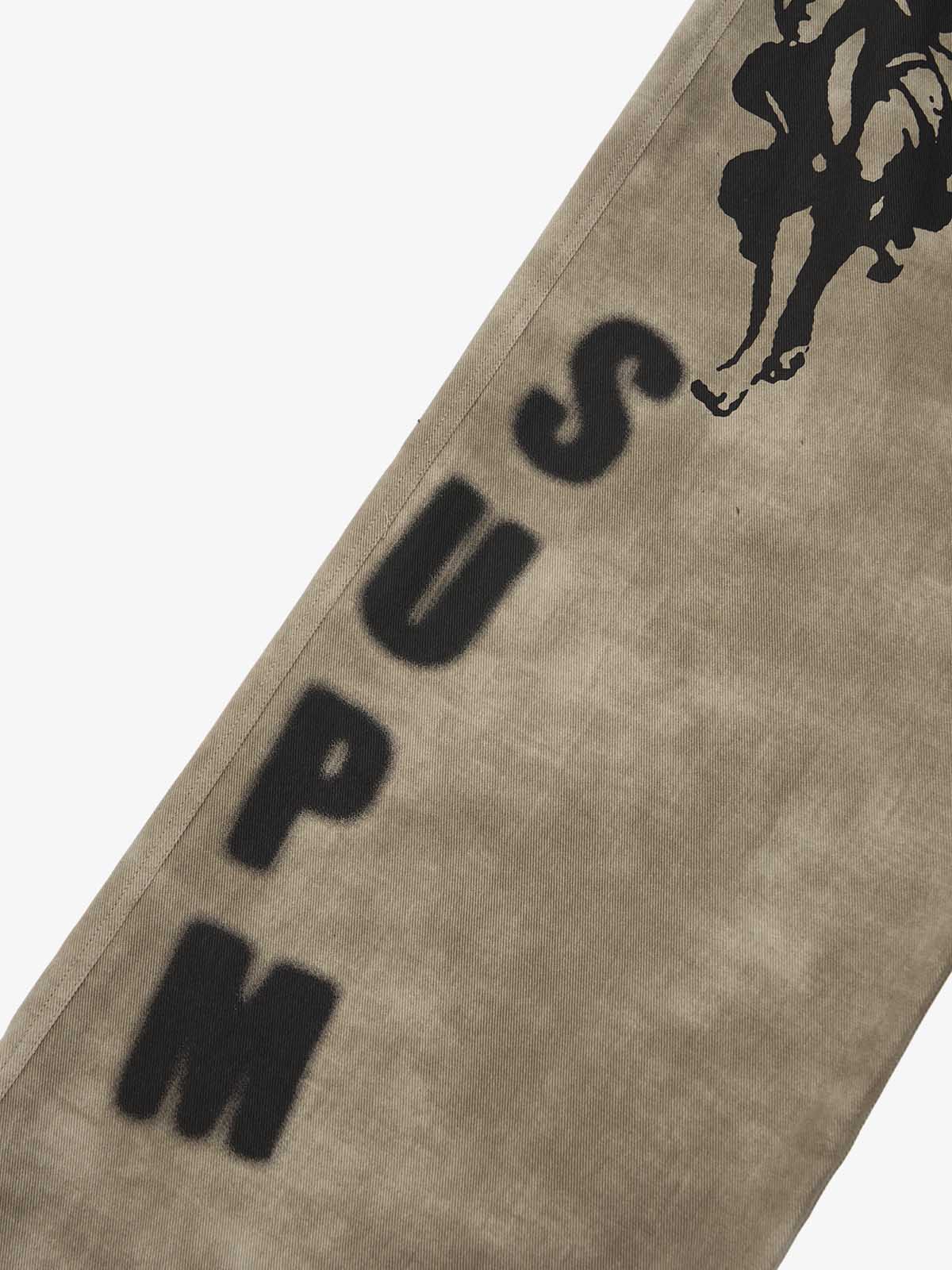 Original Large Cross Angel Print Distressed Jeans - 2552