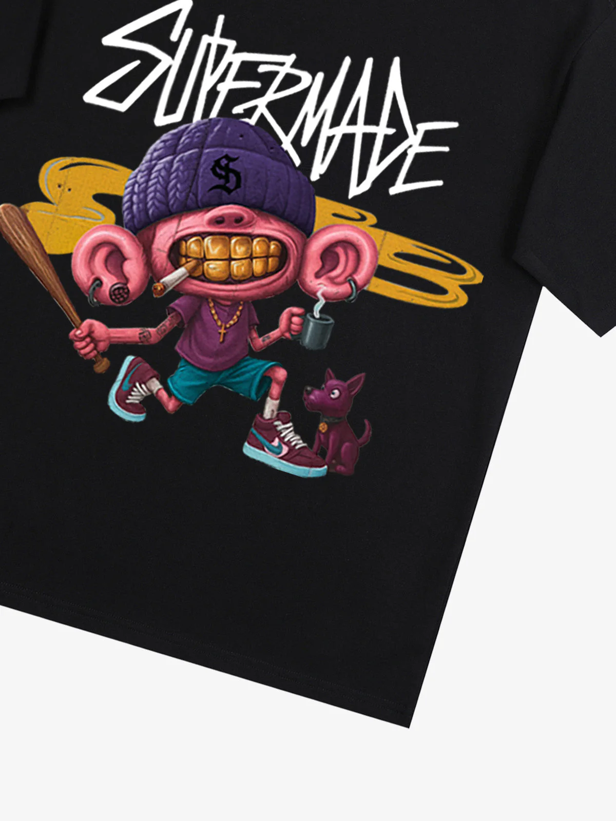 Thesupermade Cartoon Graffiti Trendy Weird Kid T-Shirt