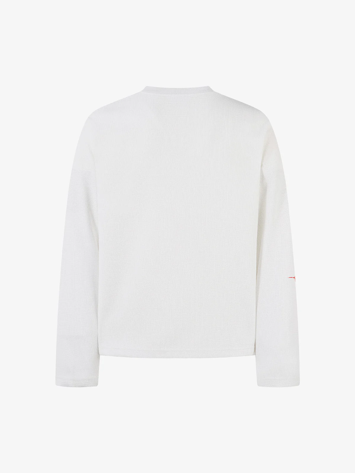 Letter Print Waffle Cross Long-Sleeved T-Shirt