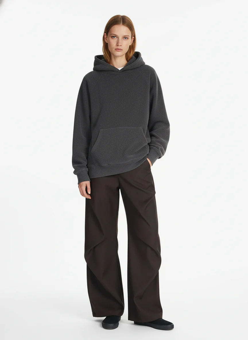 Woven Retro Cleanfit Pleated Drape Pants