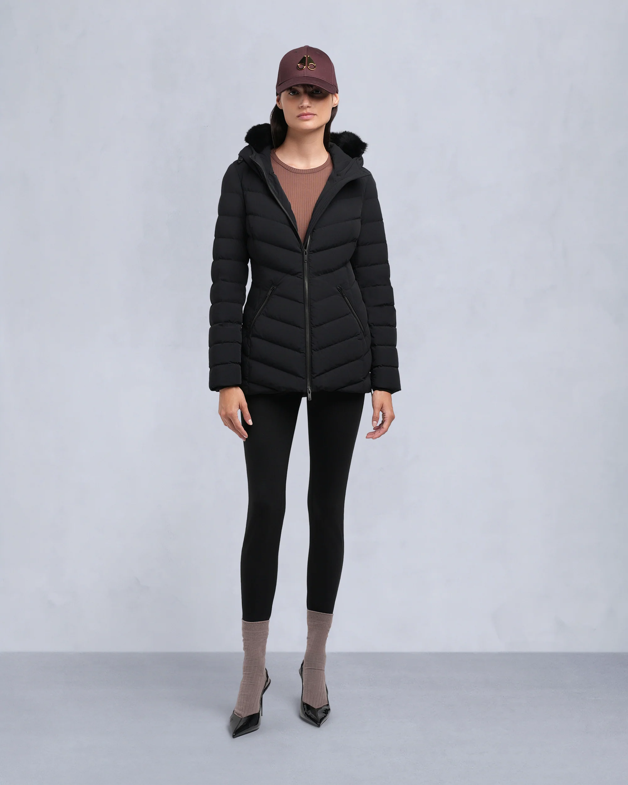 ROSELAWN SHEARLING TRIM JACKET