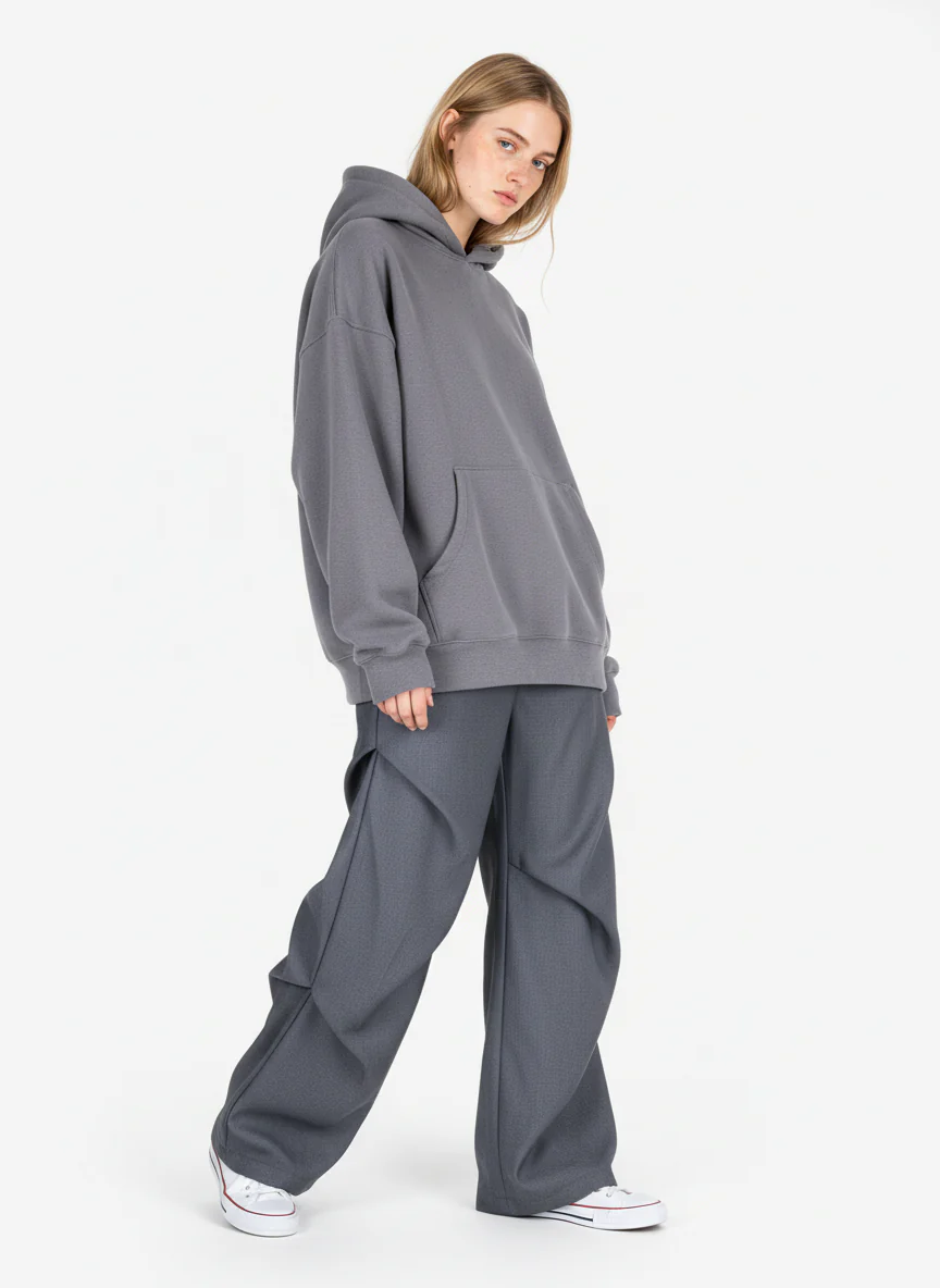 Woven Retro Cleanfit Pleated Drape Pants