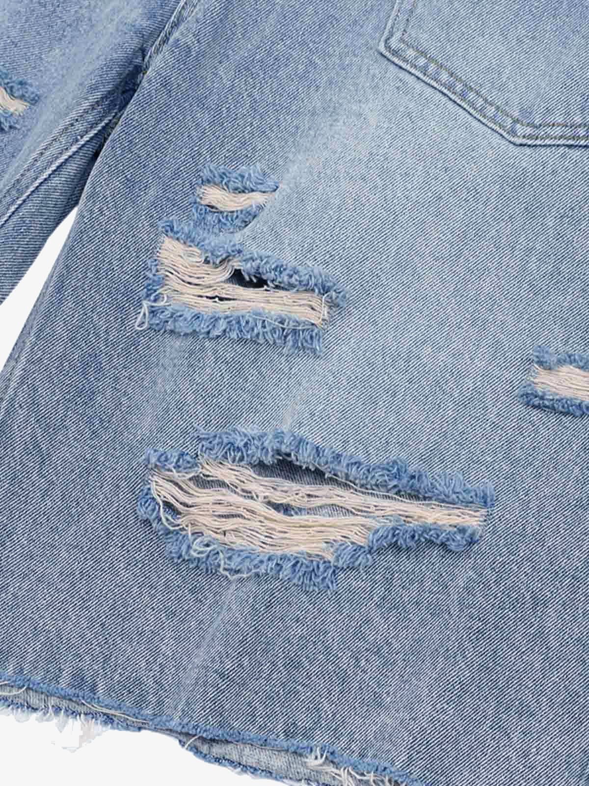 Denim Distressed Ripped Suit - 2460