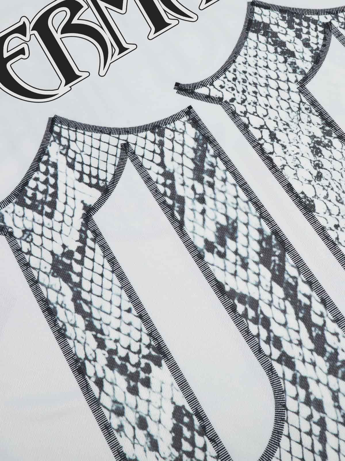 Jersey Style Snake Print T-Shirt - 2418