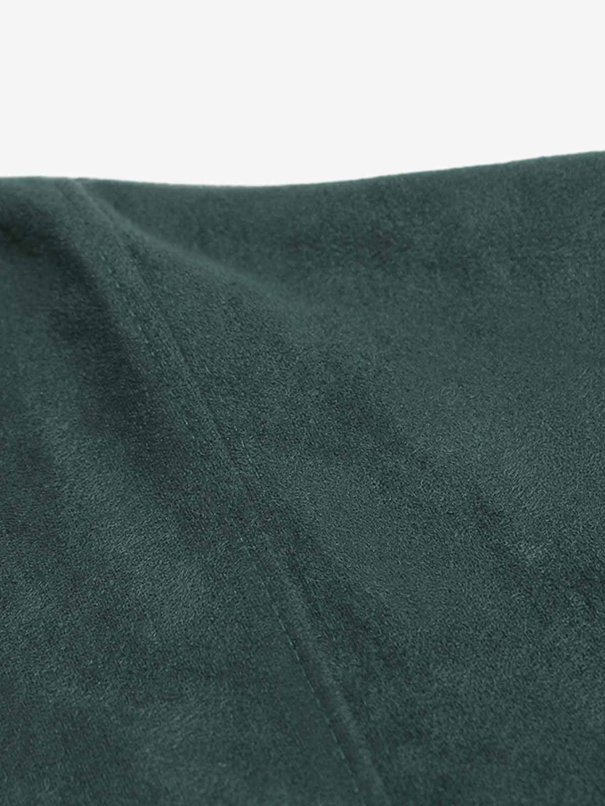 Suede Letter Embroidered Cropped Zip-Up Hoodie