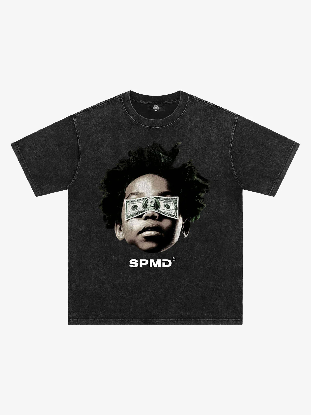 Original Distressed Washed Dollar Boy Print T-Shirt